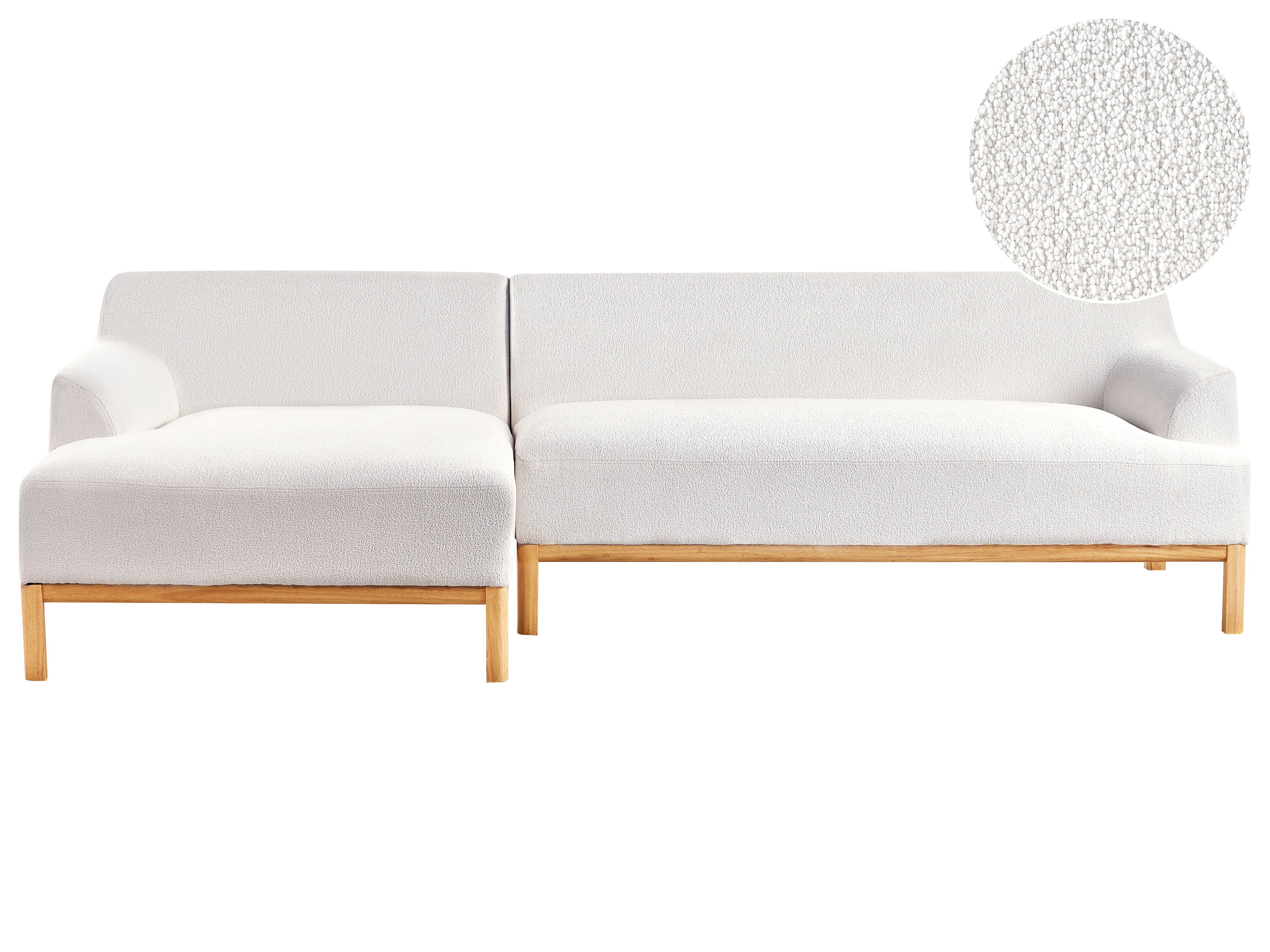 Corner Sofa 3 Seater SOSJO Boucle Off-White Right Hand