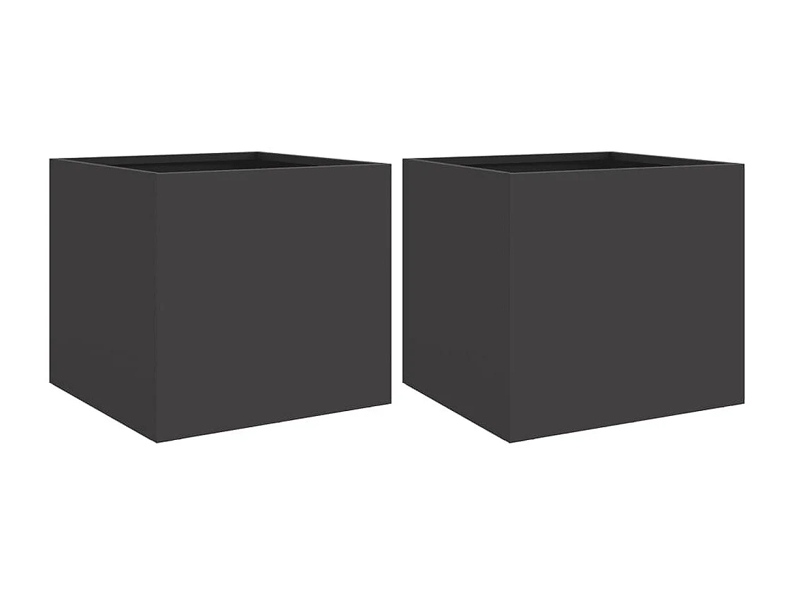 Jardinières 2 pcs noir 32x30x29 cm acier laminé à froid FR69817