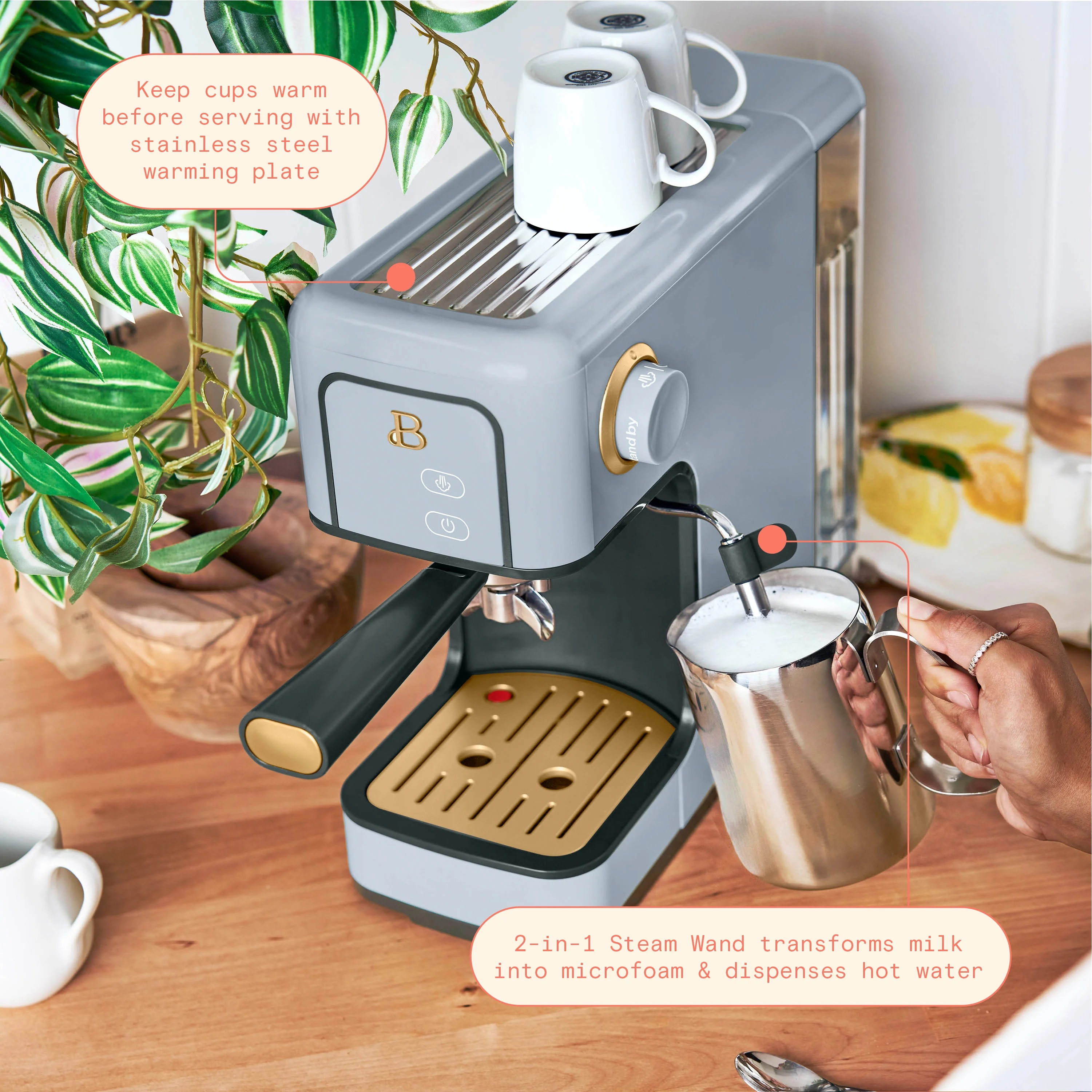 Beautiful Slim Espresso Machine with 20-Bar Pressure, Black Sesame by Drew Barrymore - Image 86