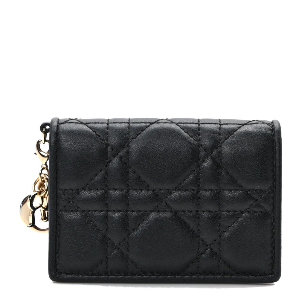 Dior Lambskin Lady Dior Card Holder Replica – Gold Hardware Perfection