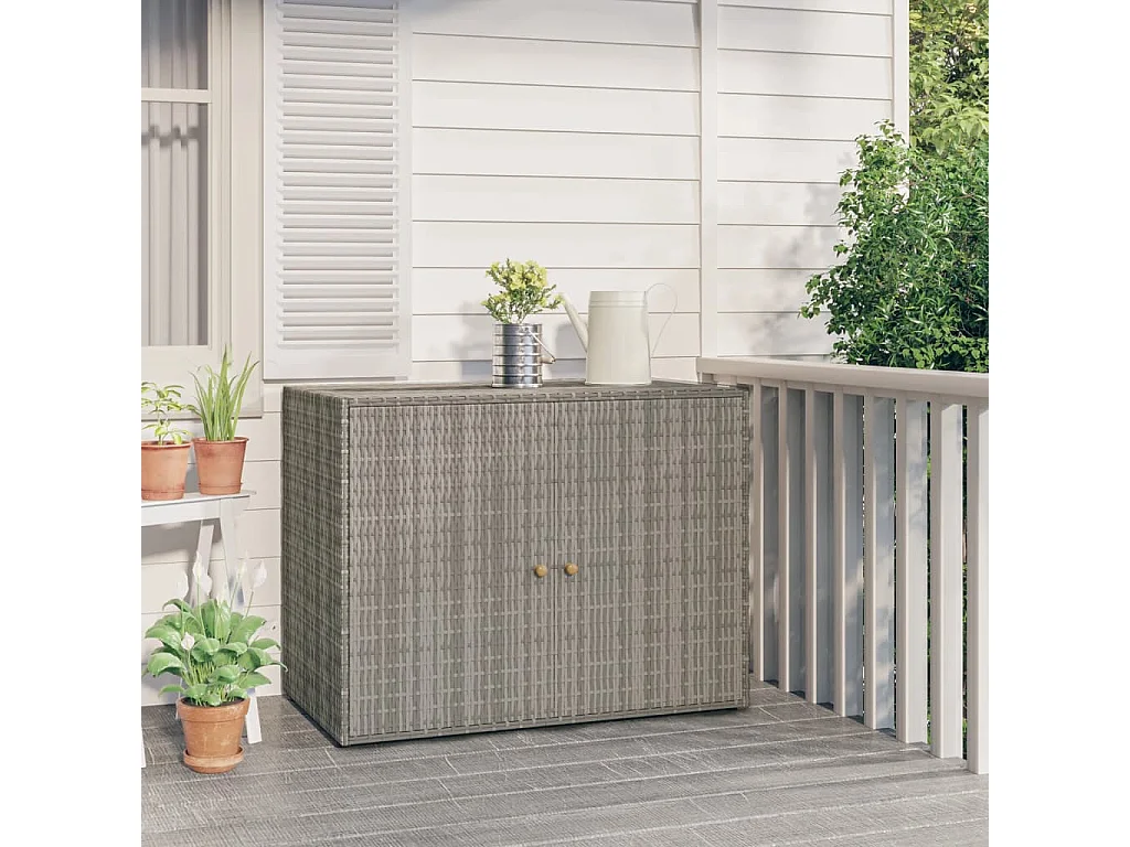 Armoire de rangement jardin Gris 100x55,5x80 Résine tressée