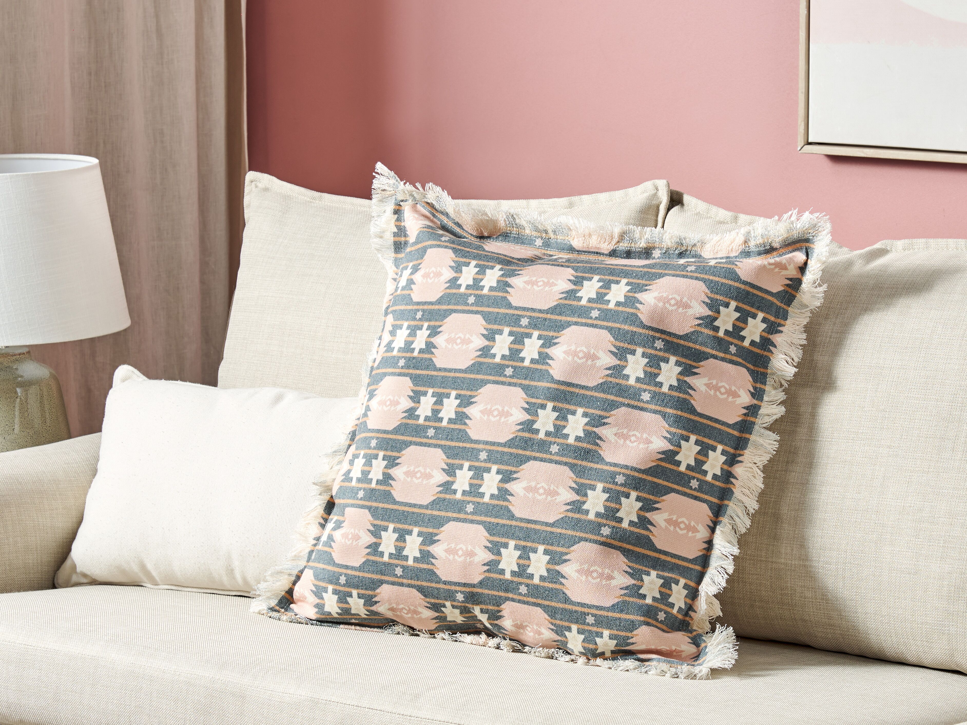 Throw Cushion DIANTHUS 60 x 60 cm Multicolour Geometric Pattern