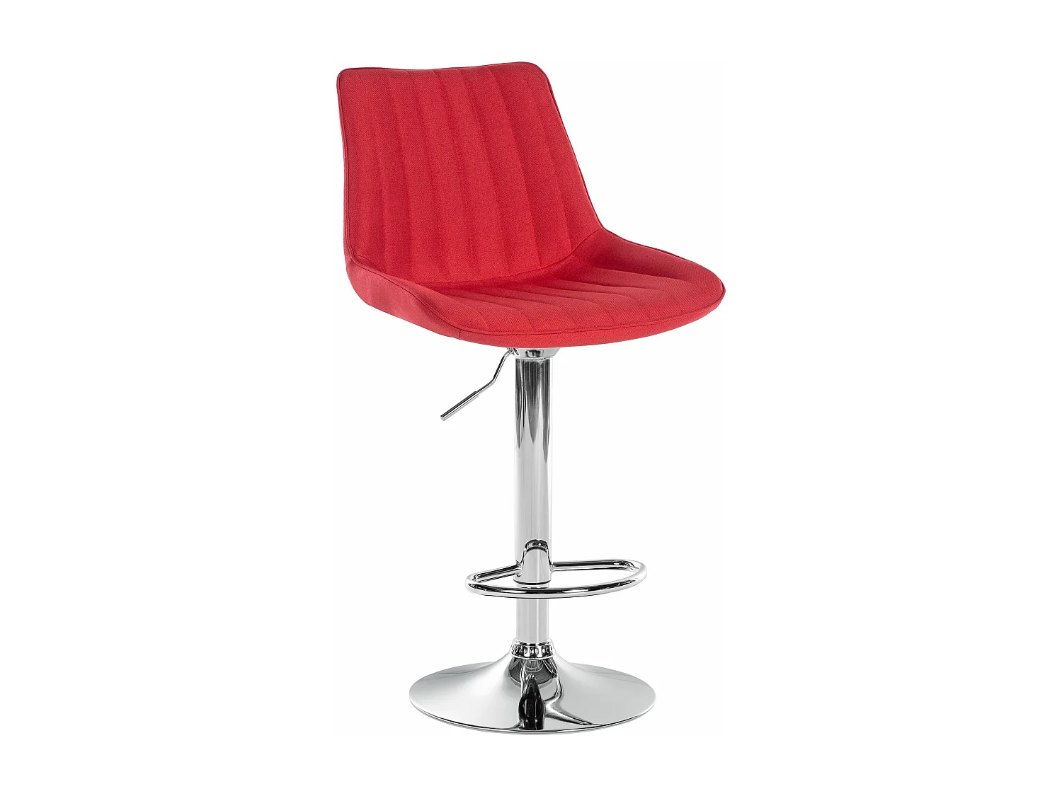 Tabouret de bar - Tissu & Chrome - Rouge - Toni