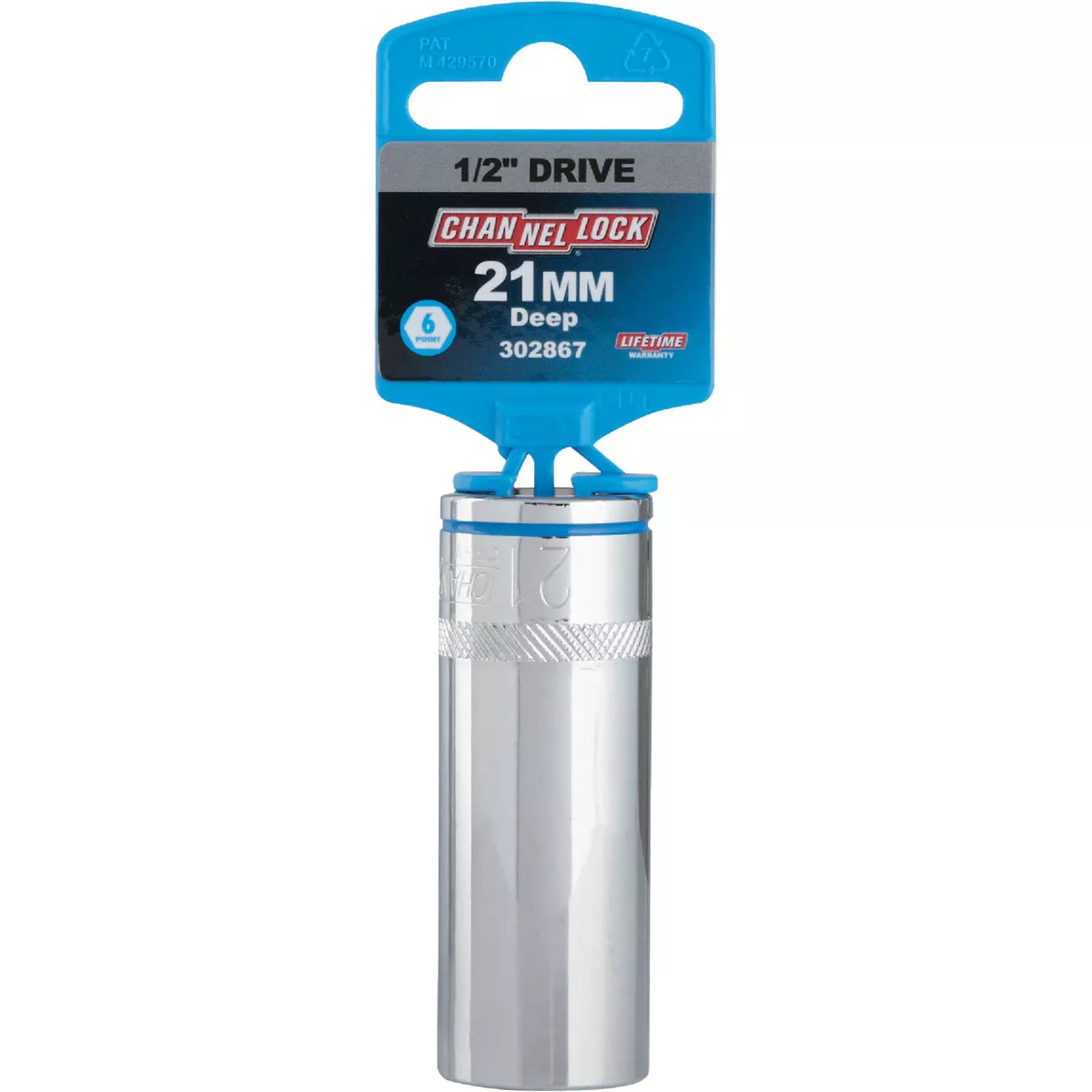 Channellock 1/2 In. Drive 21 mm 6-Point Deep Metric Socket