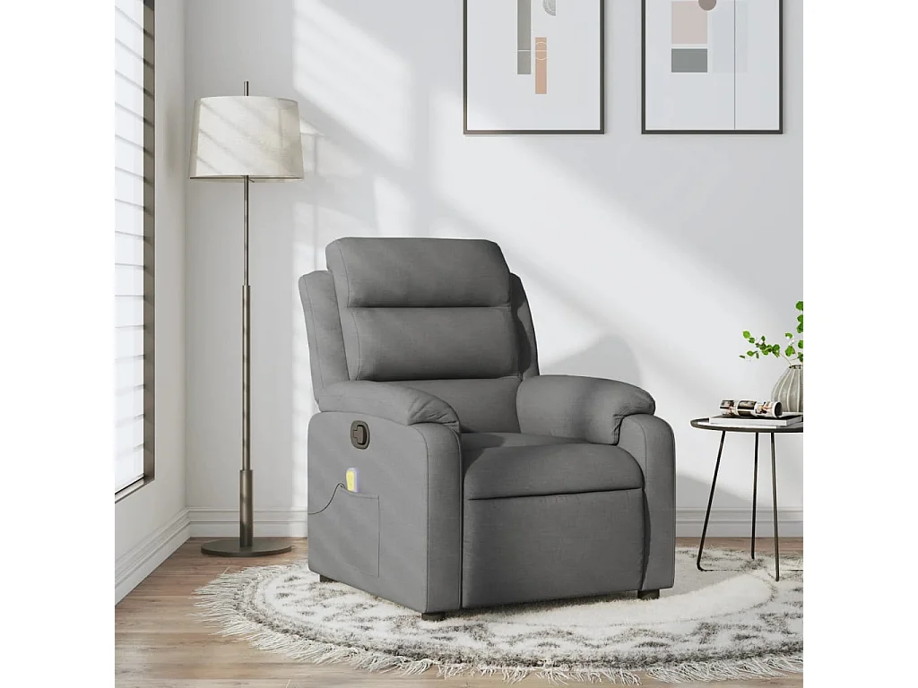 Fauteuil inclinable-Chaise de relax-Fauteuil de Massage gris foncé tissu SHL5377