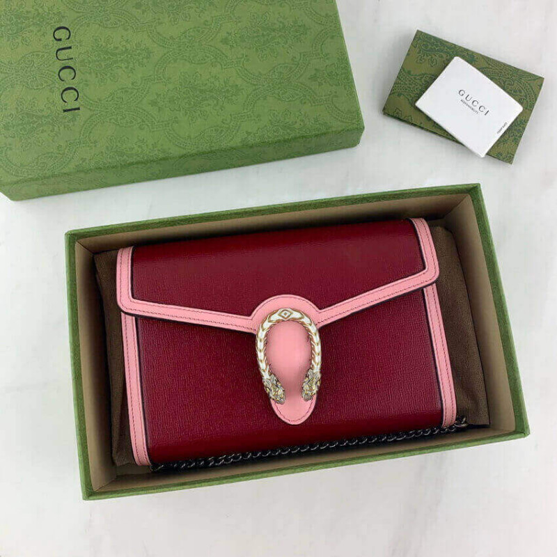Replica Gucci Dionysus Mini Chain Bag In Red And Pink Leather 4012311:1High-quality replica