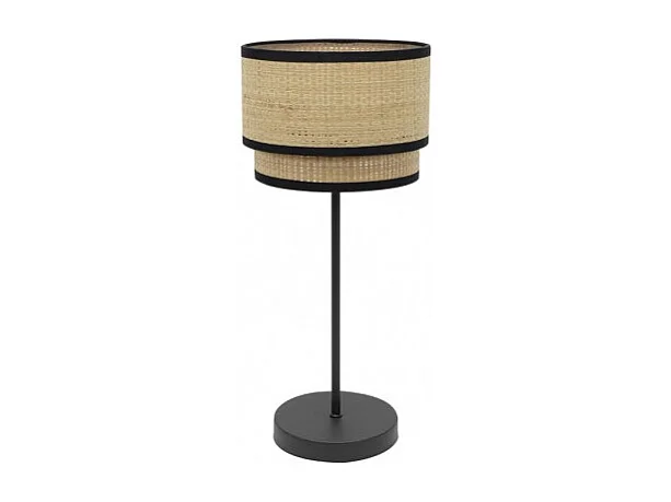 Bureau avec écran tissu modèle Roque Natural / noir FABRILAMP