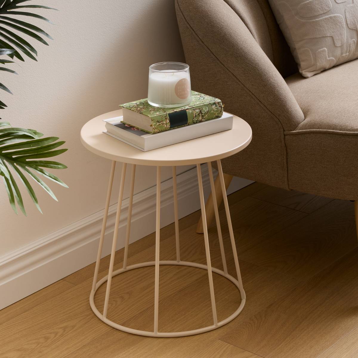 Side Table "Latte" Beige, &Oslash; 38 cm
