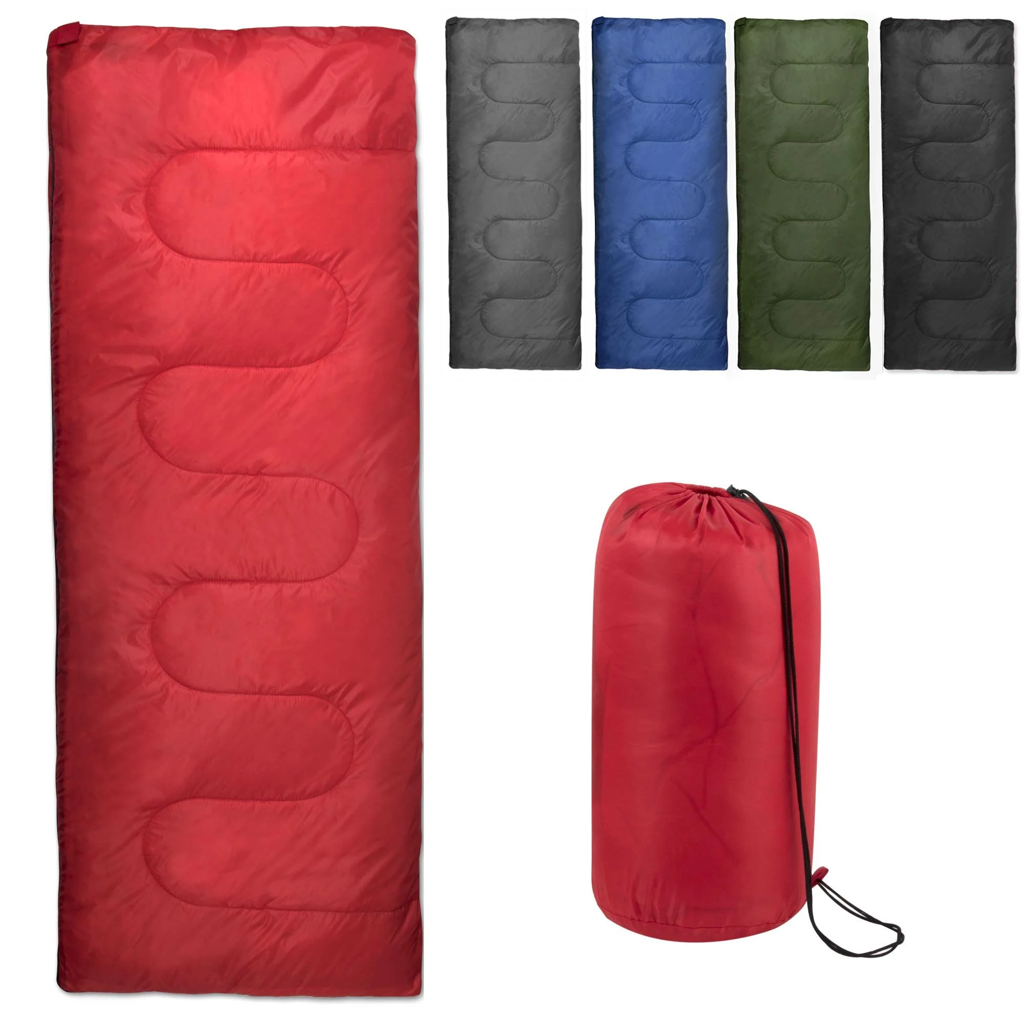 10 Pack Bulk Wholesale of Cold Weather Envelope Sleeping Bags for Adults, Kids, Homeless, Camping, Indoors, Outdoors - 10 Count Sleeping Bags in Black, Navy Blue, Forest Green, Red - 71"L x 30"W - Image 4
