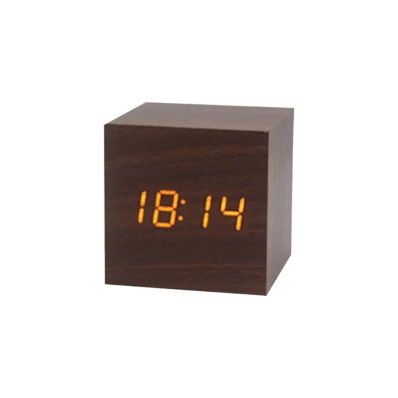 WoodenGlow | LED Klok met Temperatuur en Tijd Functies