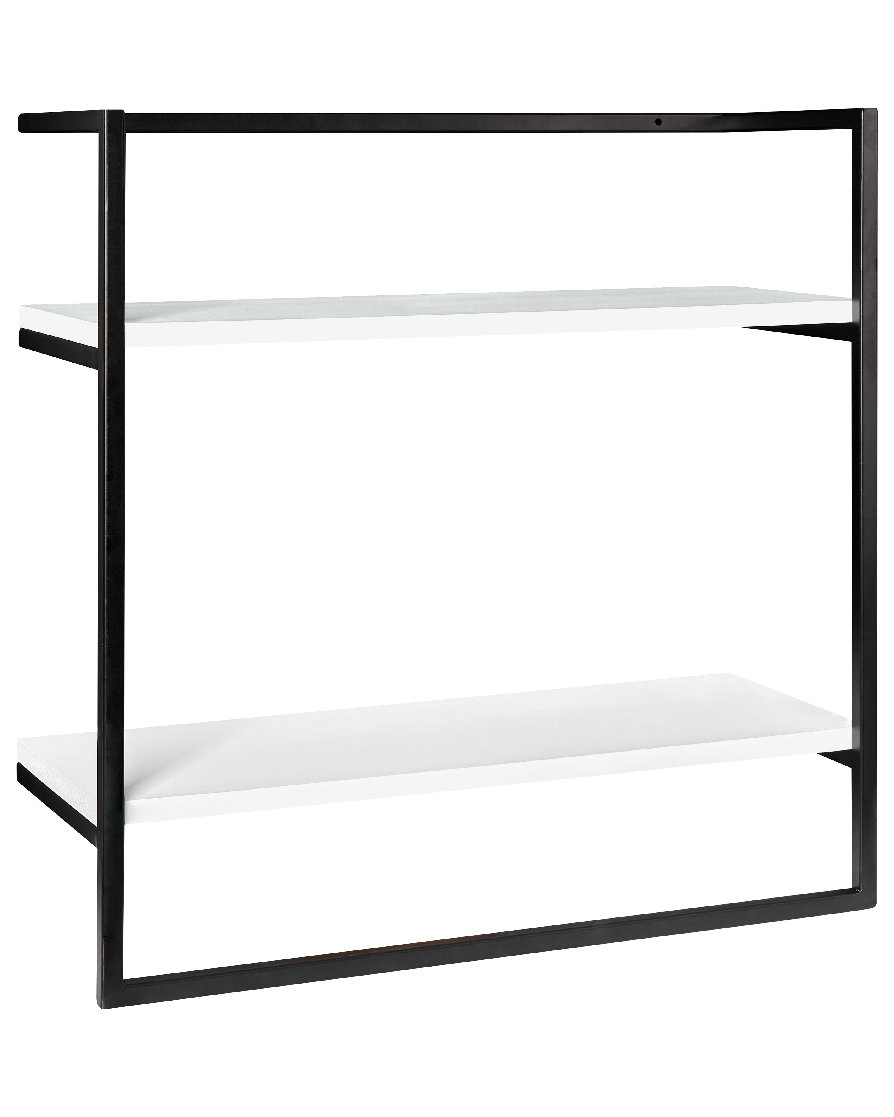 Towel Rack BETANIA Metal Black with Shelves