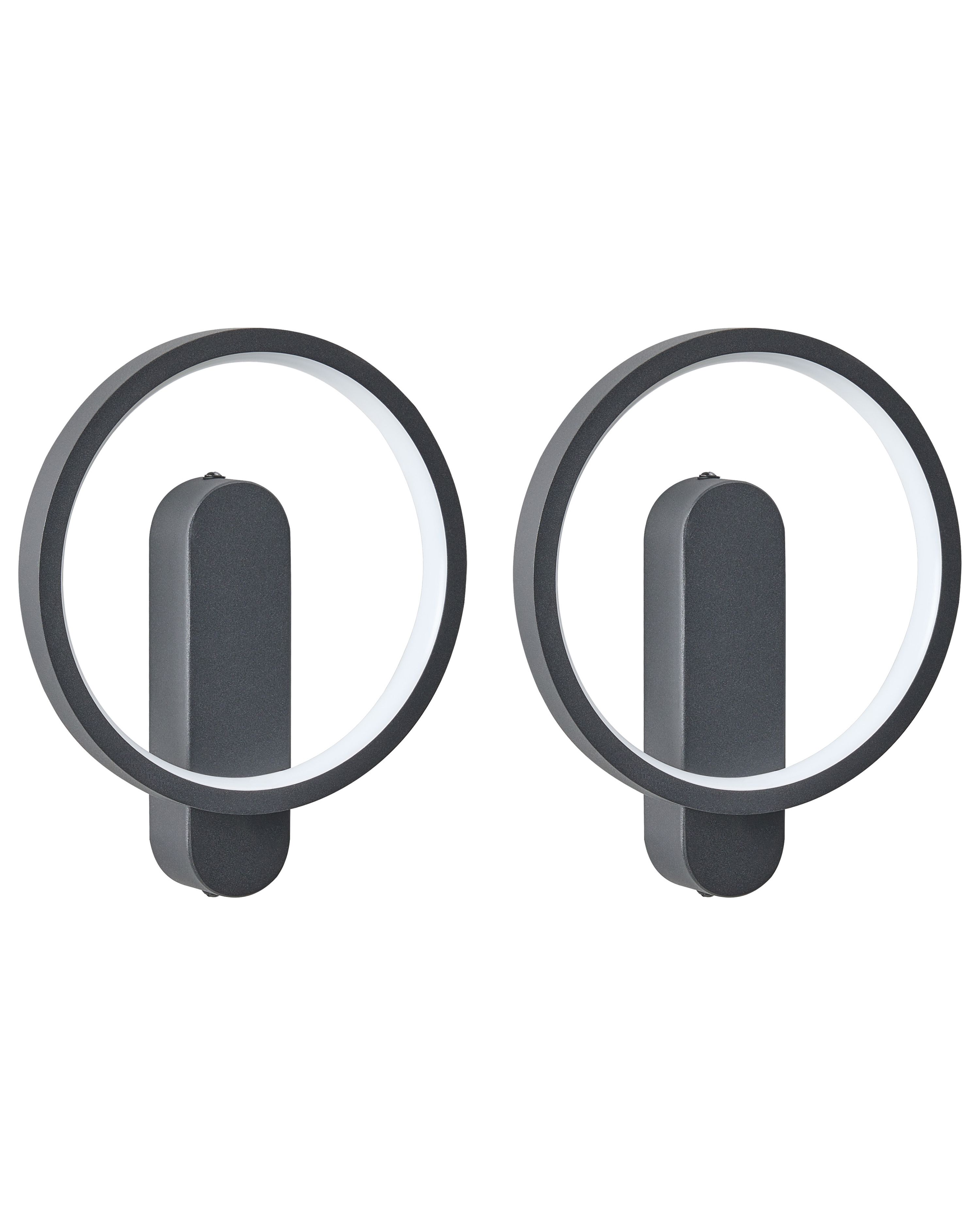 Set of 2 Wall Lamps BLIES LED Metal Black