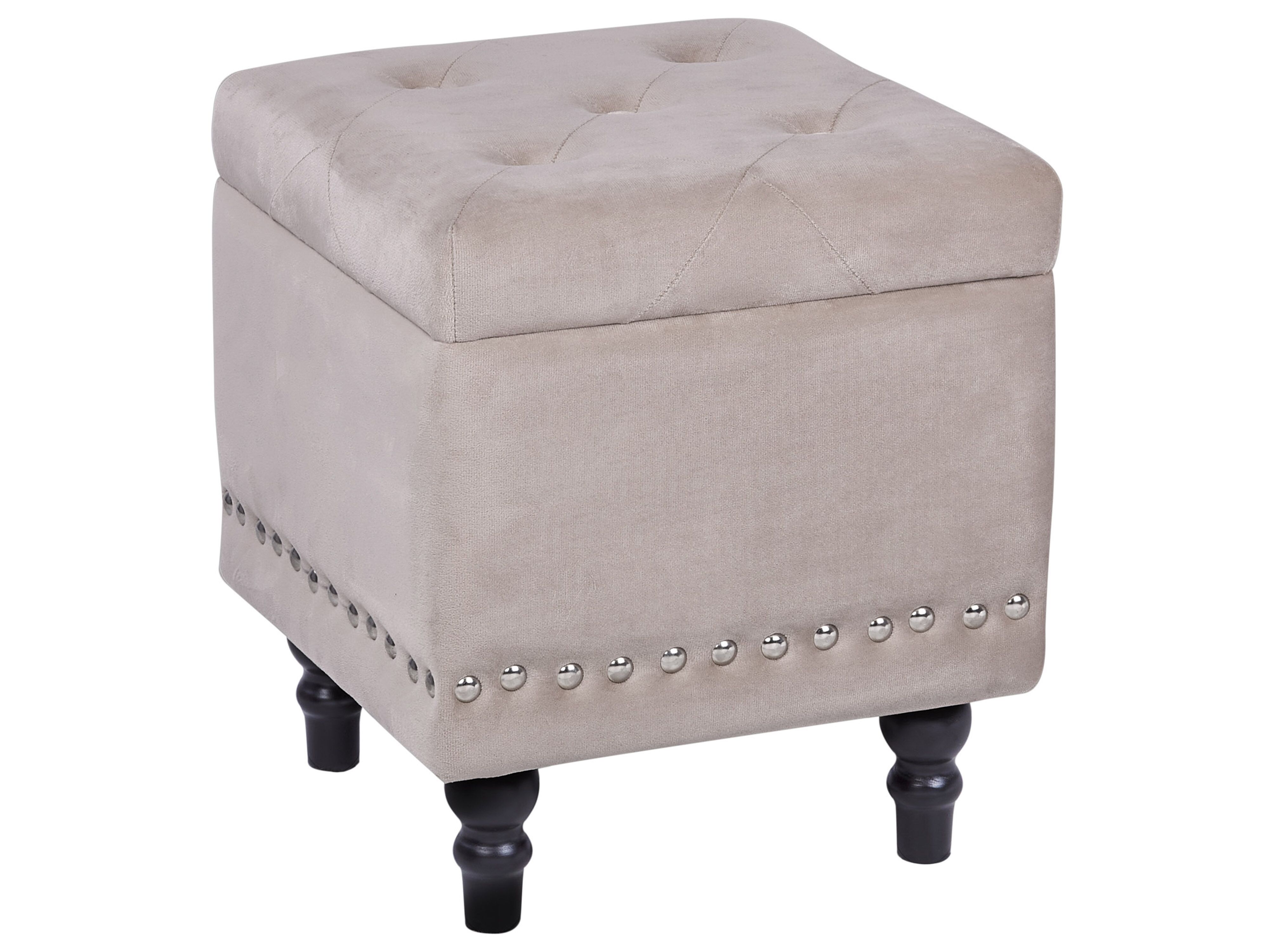 Storage Pouffe LORETTO Velvet Beige