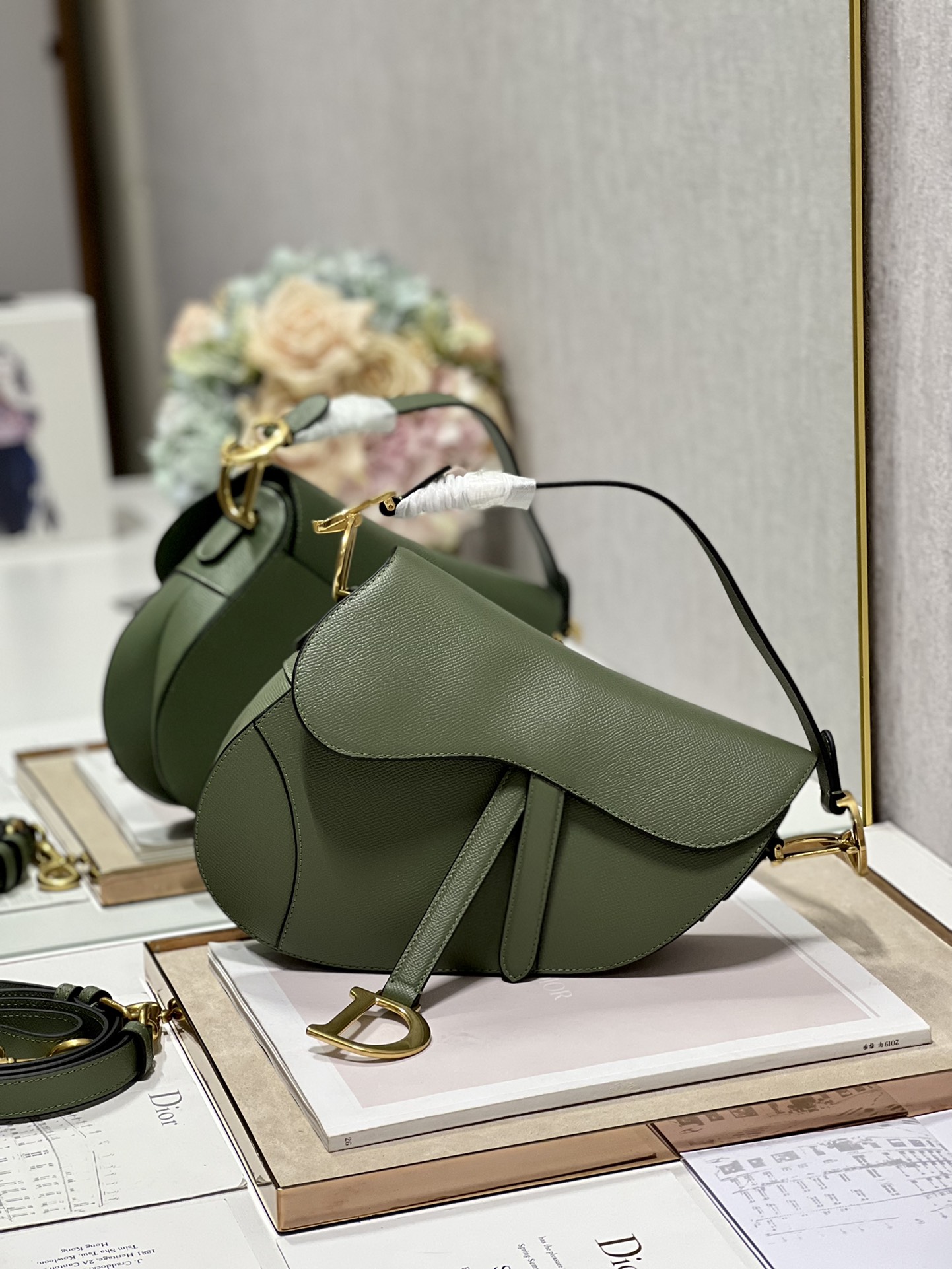 Saddle Bag With Strap Black/White/Green/Light Blue/Brown For Women 10in/25.5cm M0455CBAA_M9001:1High-quality replica
