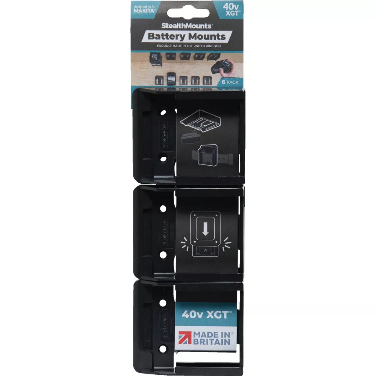 StealthMounts Battery Mounts for Makita 40V XGT (6-Pack)