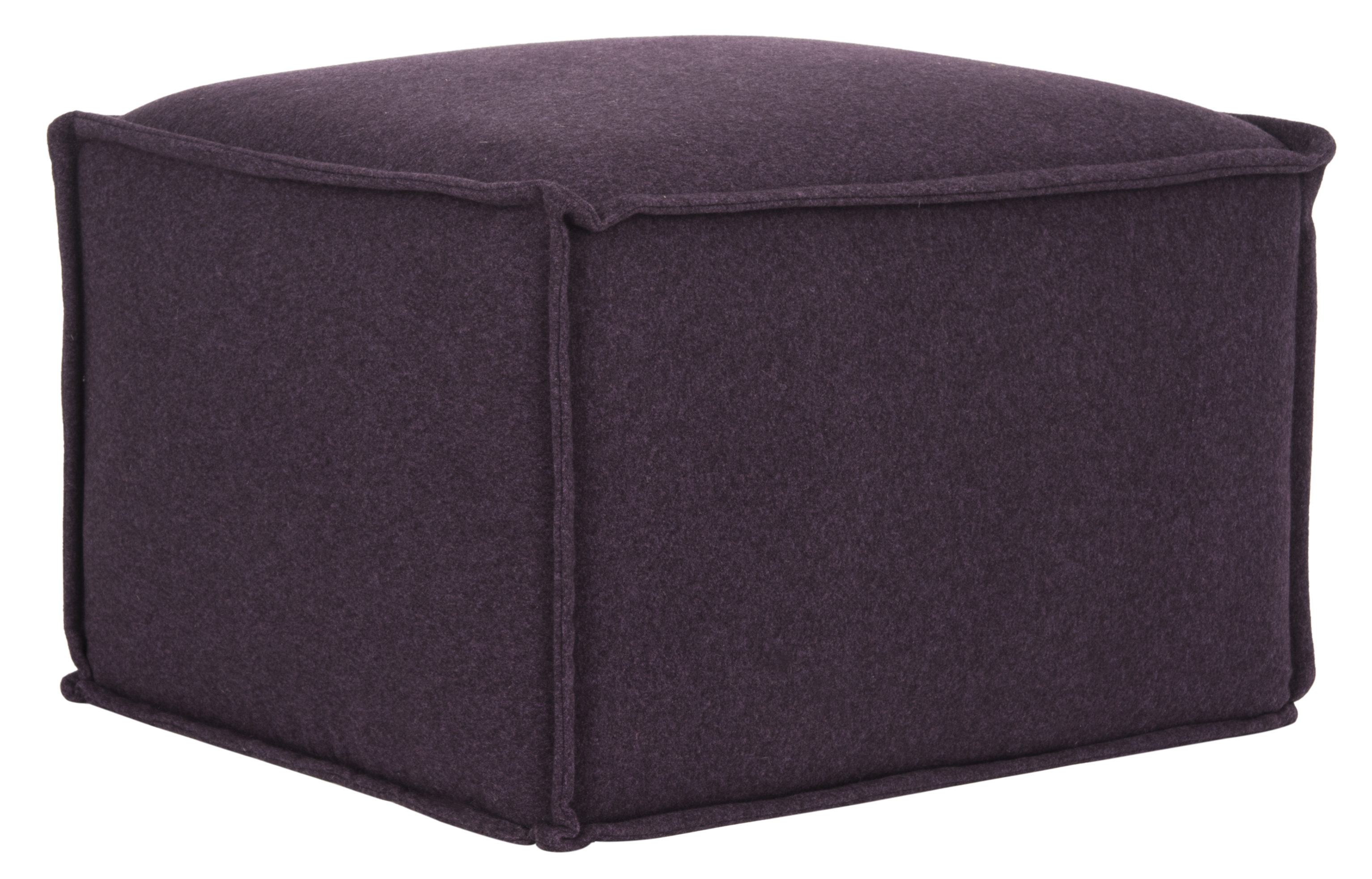 SAFAVIEH Elaine Solid Plush Upholstered Pouf, Plum