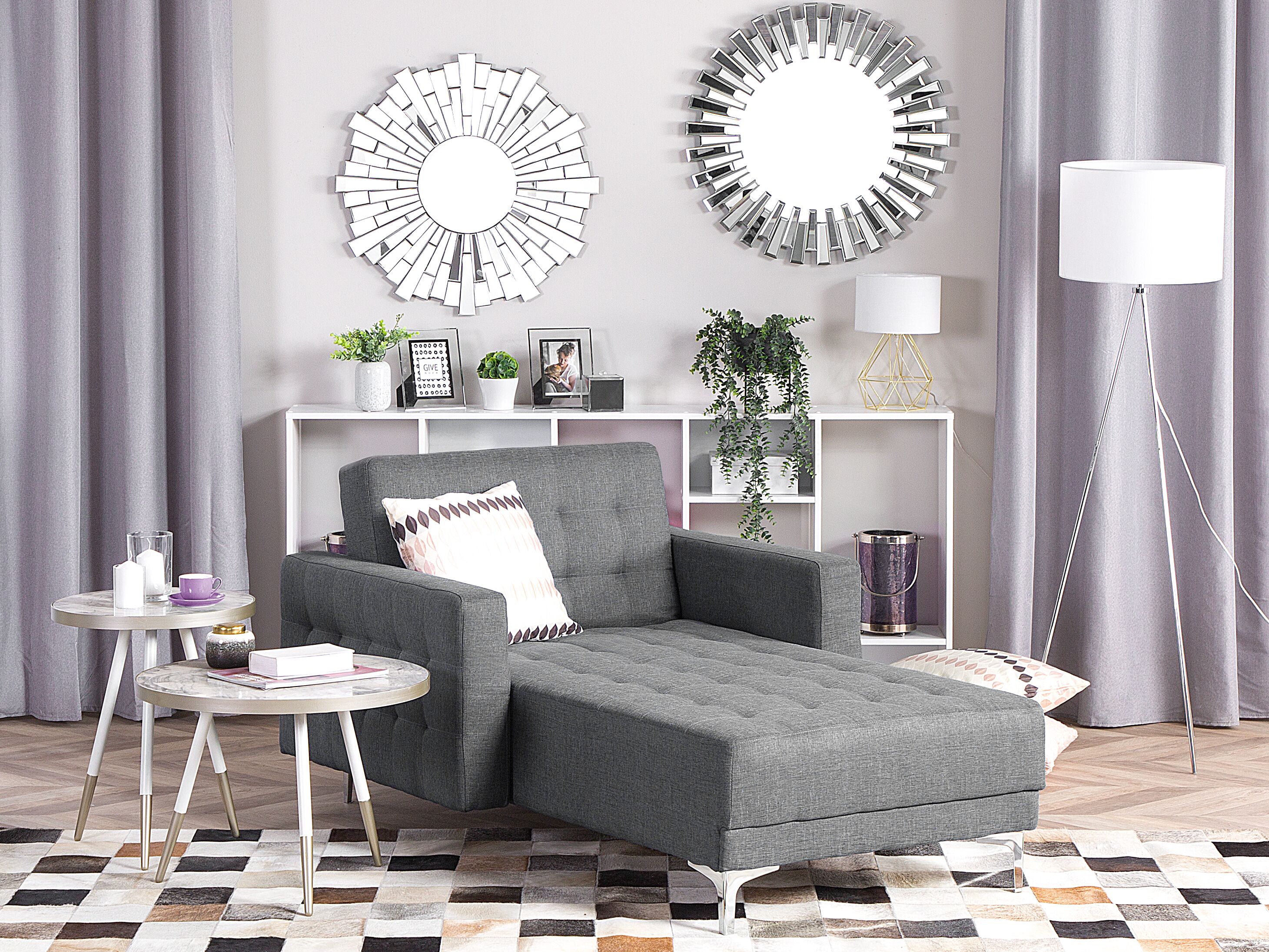 Chaise Longue ABERDEEN Fabric Grey