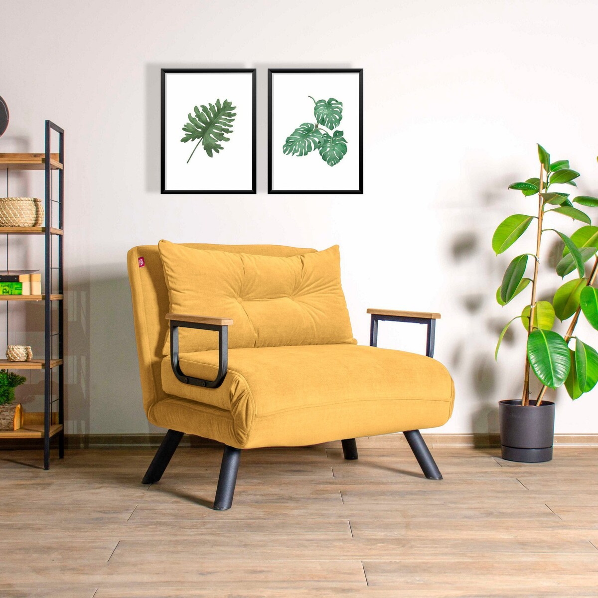 Calicosy - Slaapfauteuil SANDO - B67 cm - Geel