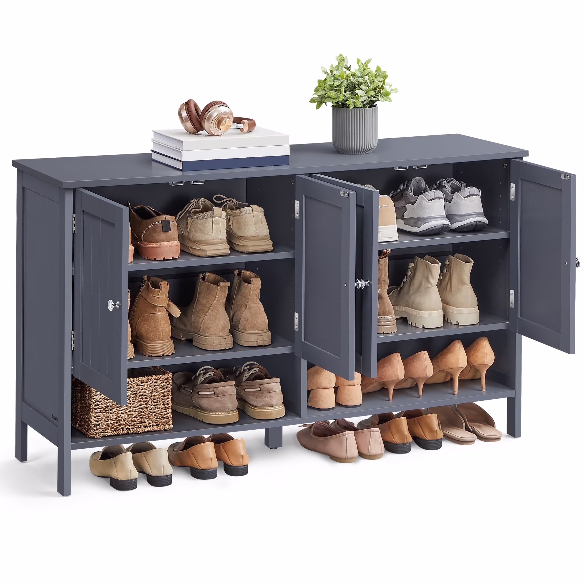 Shoe Cabinet, 3-Tier Shoe Storage Organizer, shoe shelf, Modern Country Cabinet,Freestanding Cabinet with Height-Adjustable Shelf, 13.8 x 47.2 x 27.6 Inches, Entryway, CloudWhite - Image 3