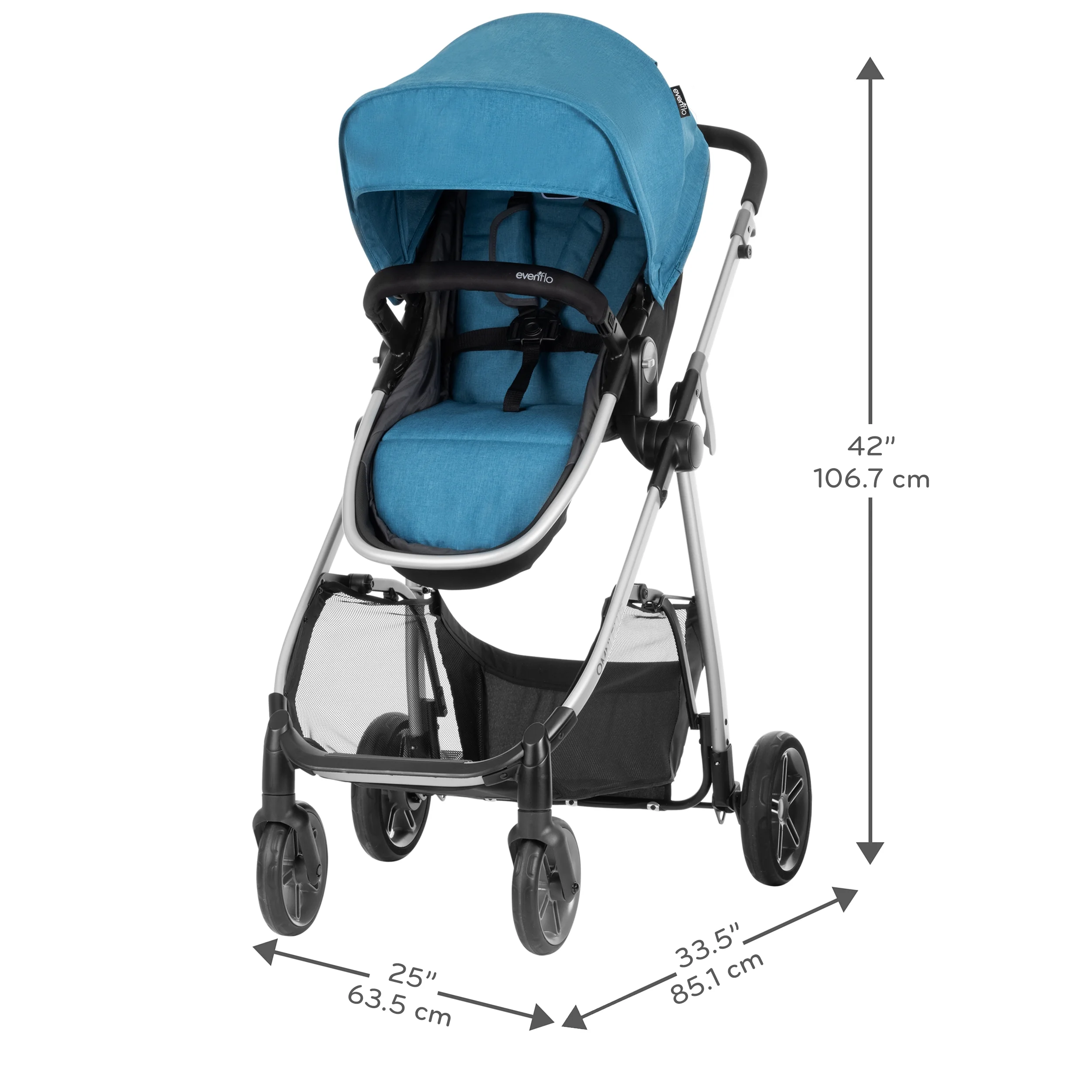 Evenflo Omni Plus Modular Travel System with LiteMax Sport Infant Car Seat, Mylar Gray, Unisex - Image 41