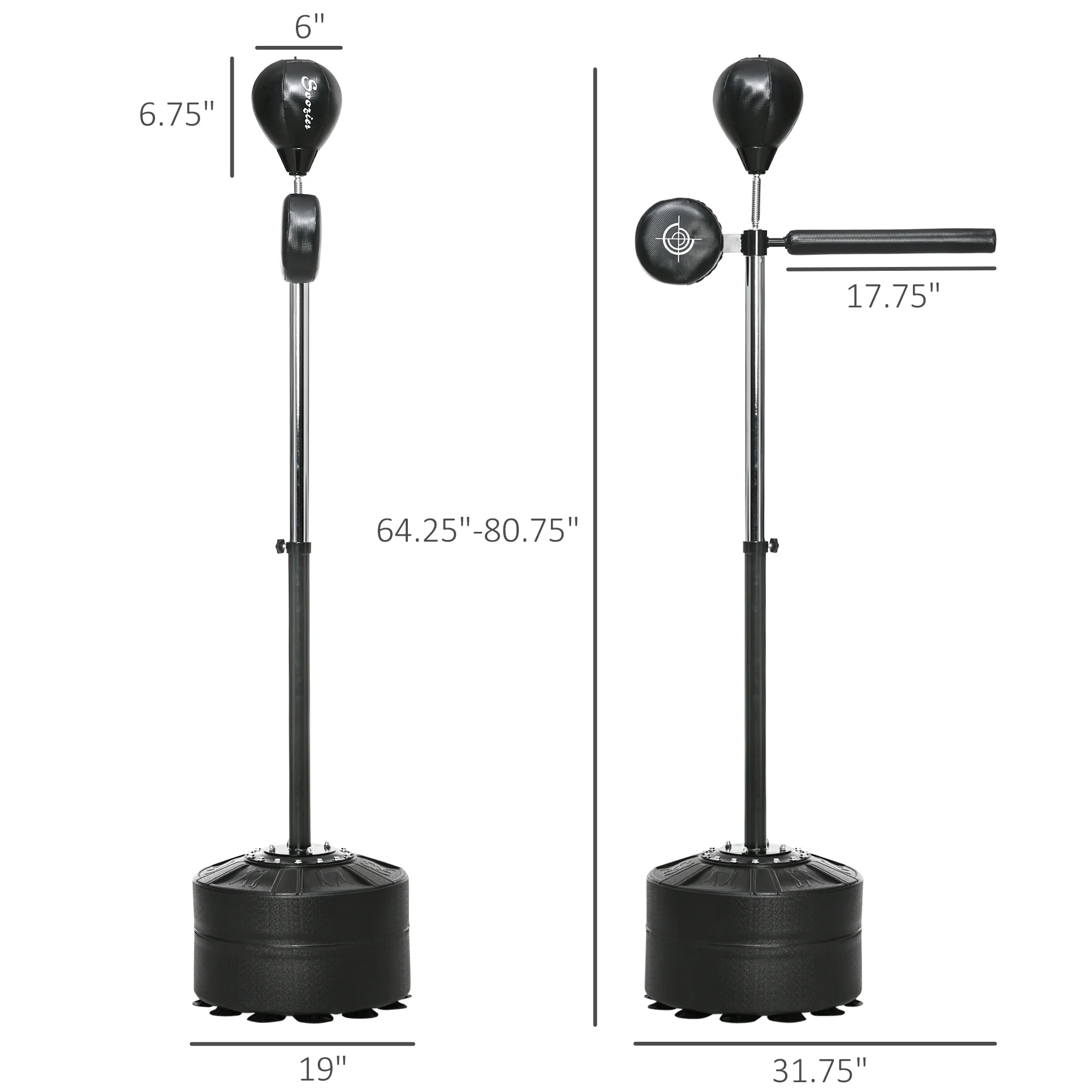 Soozier Speed Bag Boxing Bag Stand Reflex Training Equipment - Image 8