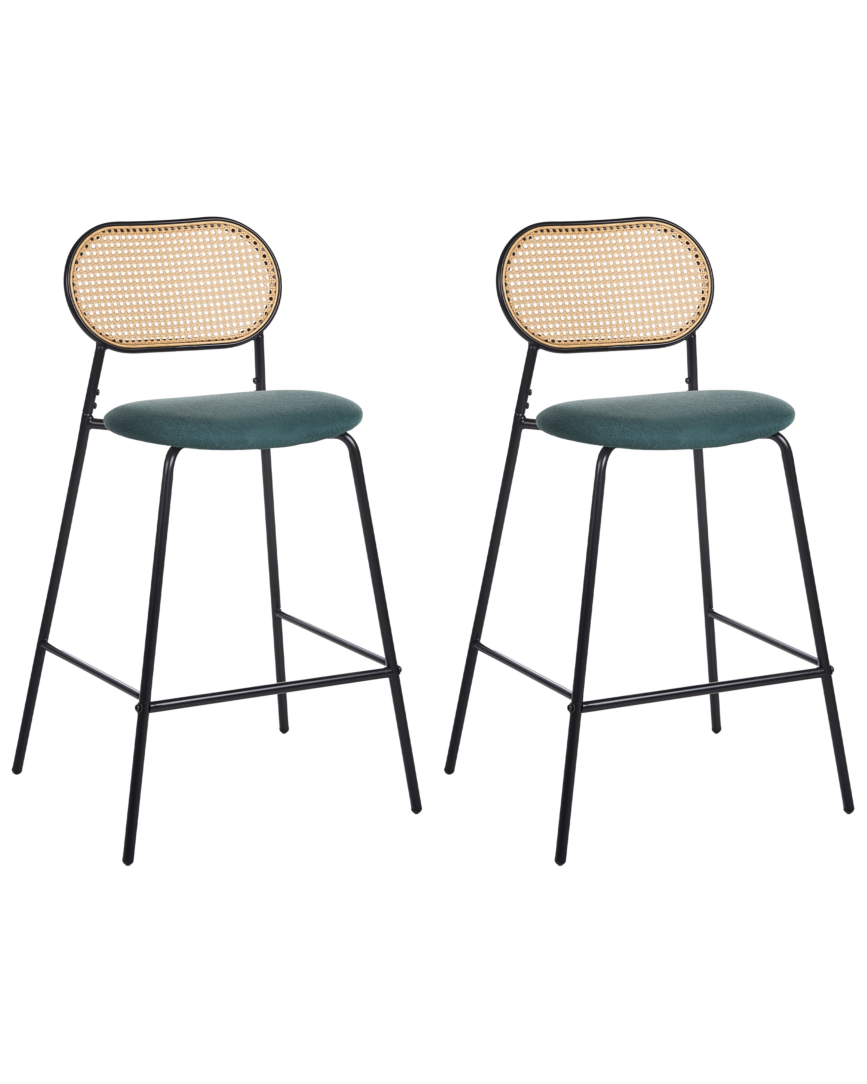 Set of 2 Bar Chairs ADAVER Black