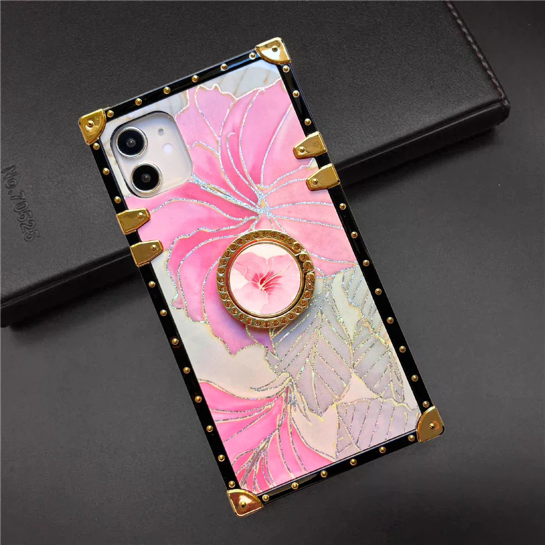 Samsung Case with Ring Pink Hibiscus - Wholesale & Influencer
