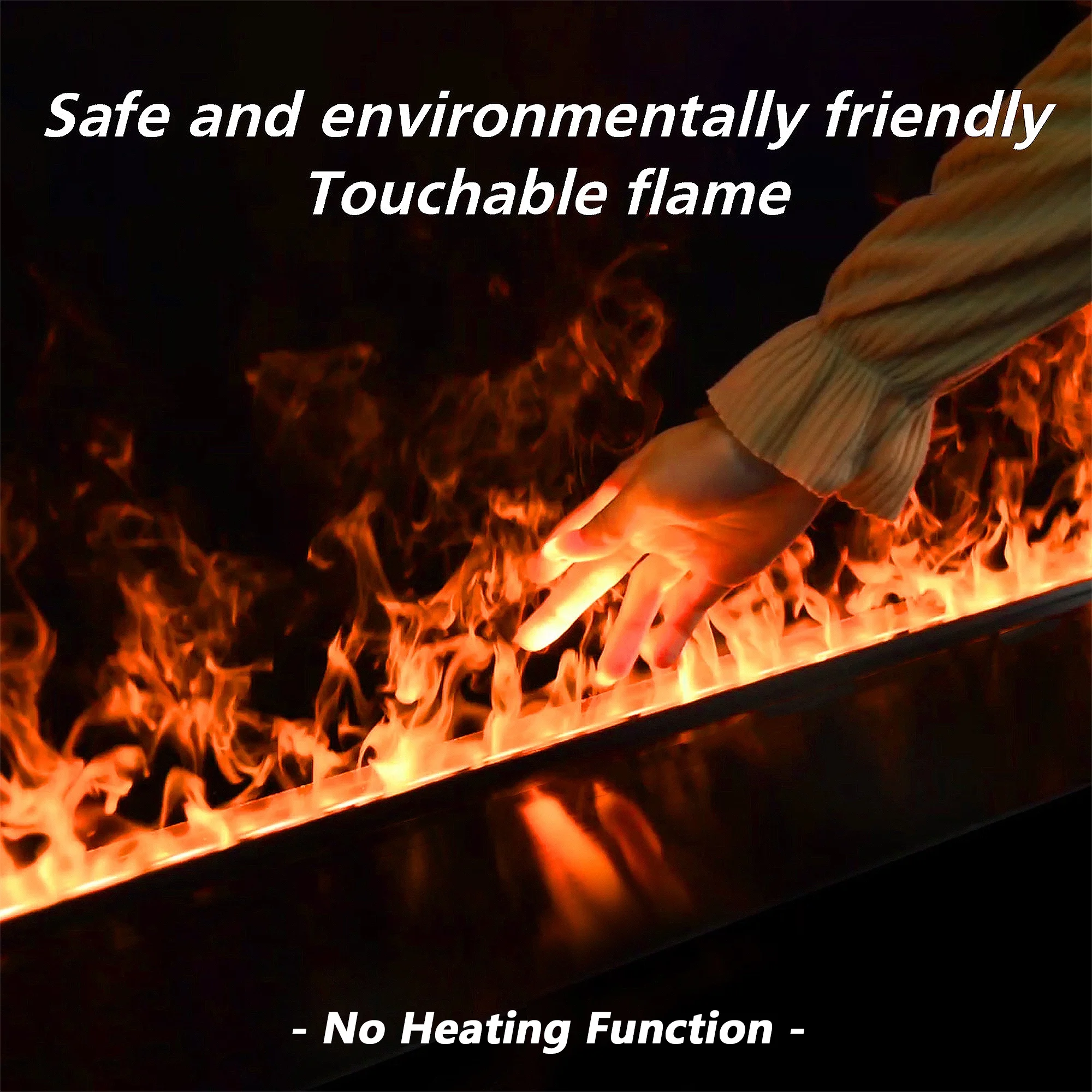 31.5-inch Water Vapor Fireplac with Dual-mode Water Supply System,Vapor Fireplace with 3D Realistic Flame,Electric Fireplace with Remote/Touch Control for Timer,Dimmable - Image 3