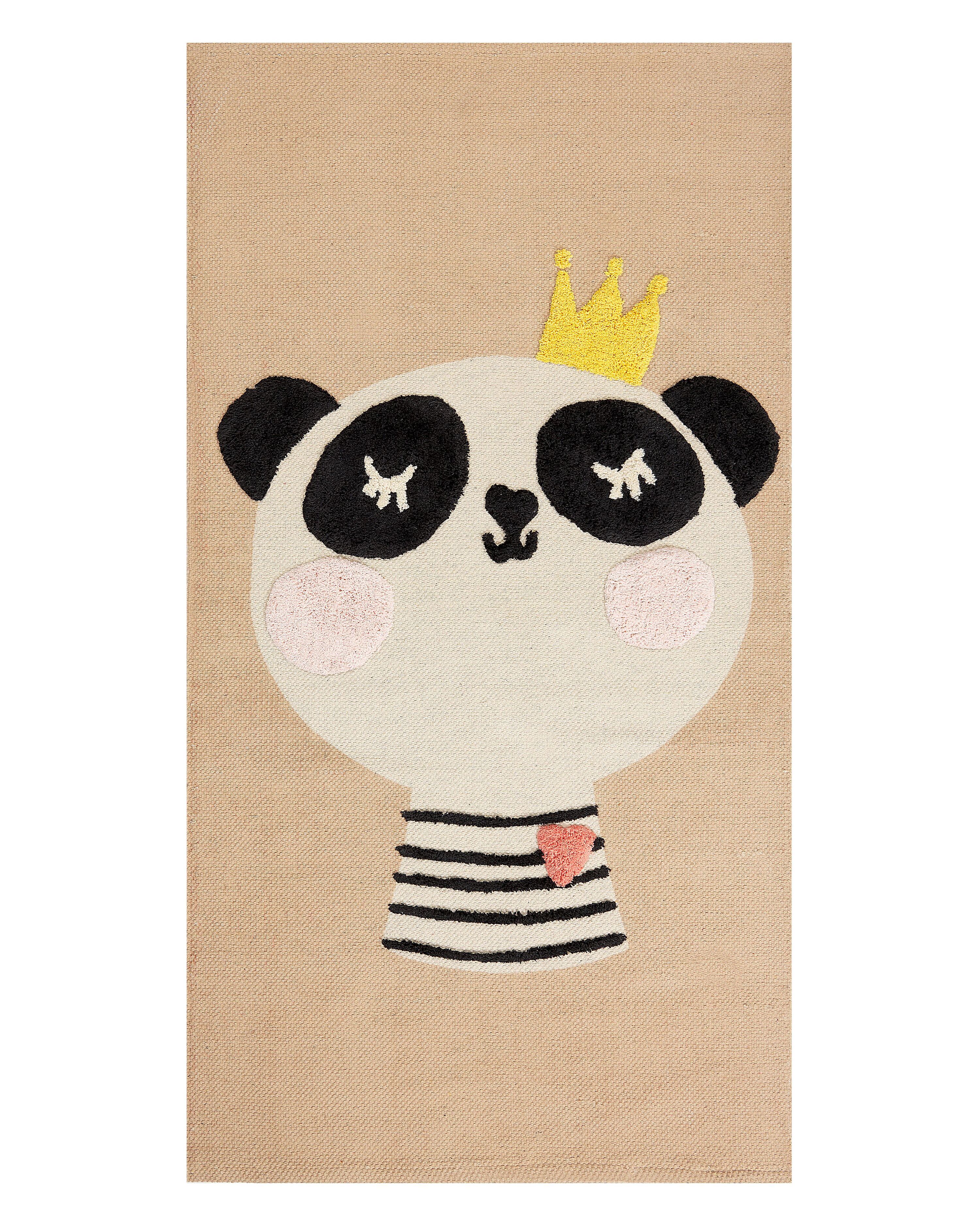 Kids Rug BUNAN Beige 80 x 150 cm Cotton