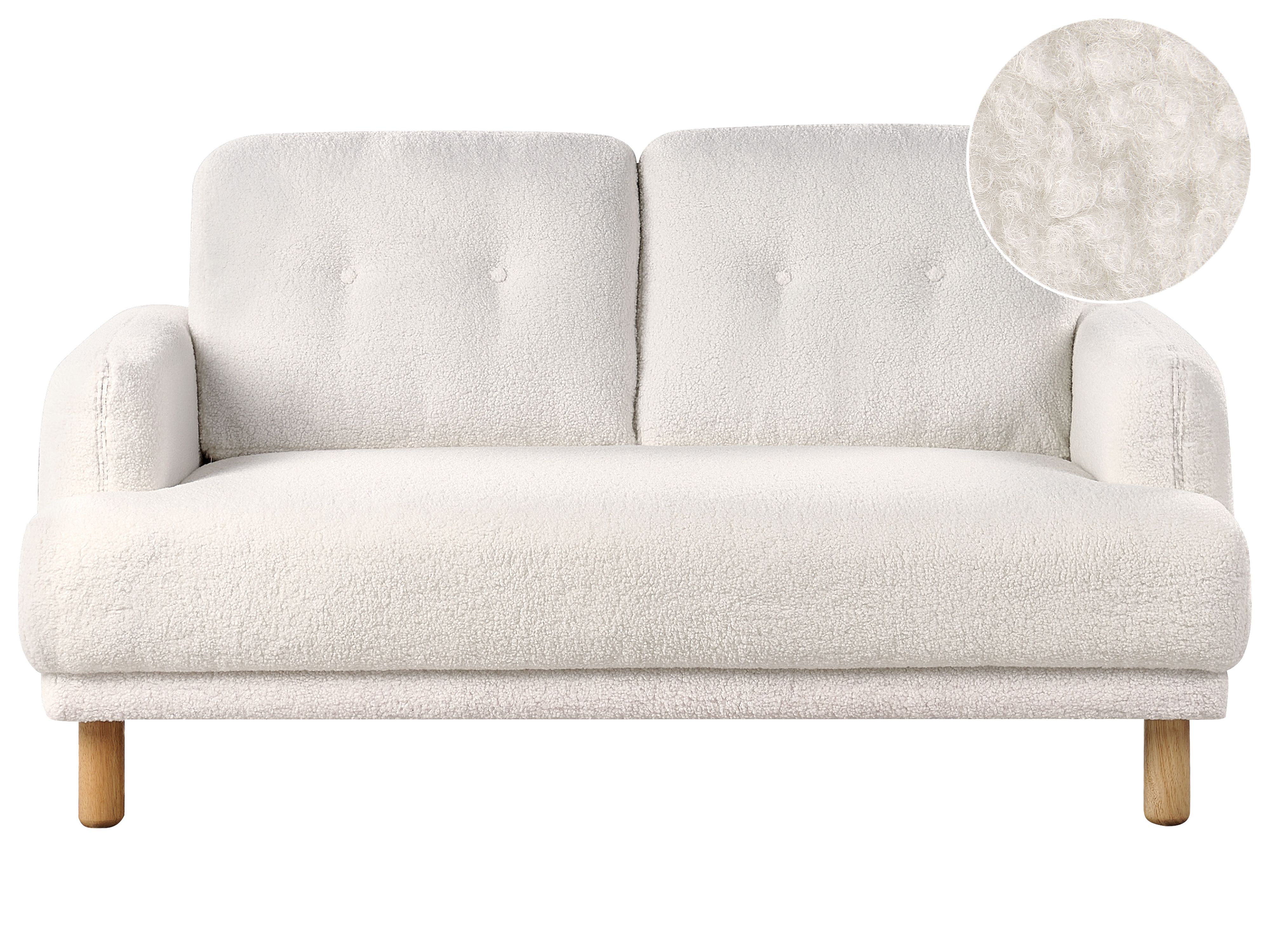 Sofa 2 Seater TUVE Boucle White