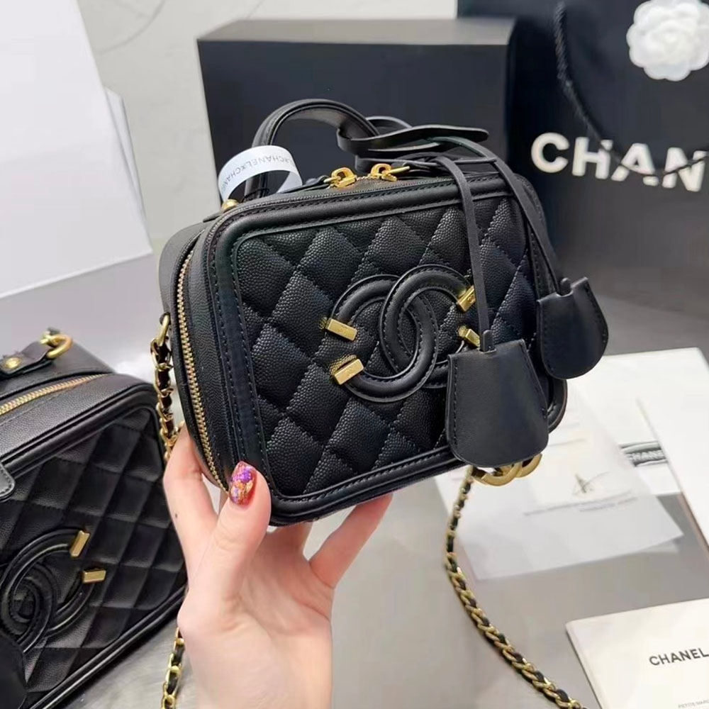 Chanel Vanity Case Quilted Caviar (Replica)1:1High-quality replica