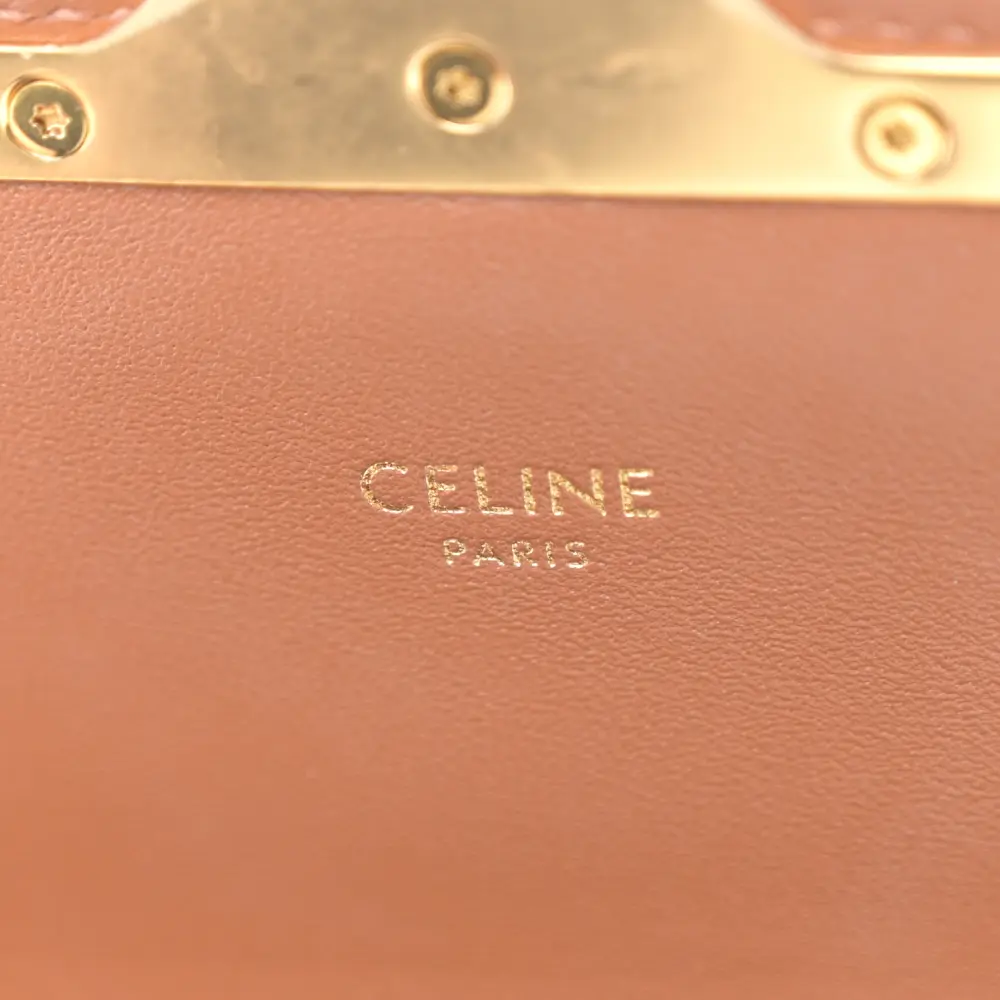 Celine Replica Handbags in Tan Calfskin Leather & Canvas