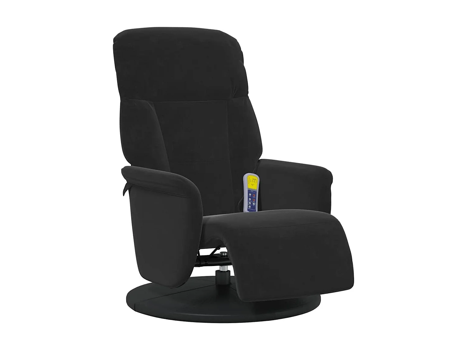 Fauteuil inclinable-Fauteuil salon de massage avec repose-pied noir velours SHL5459