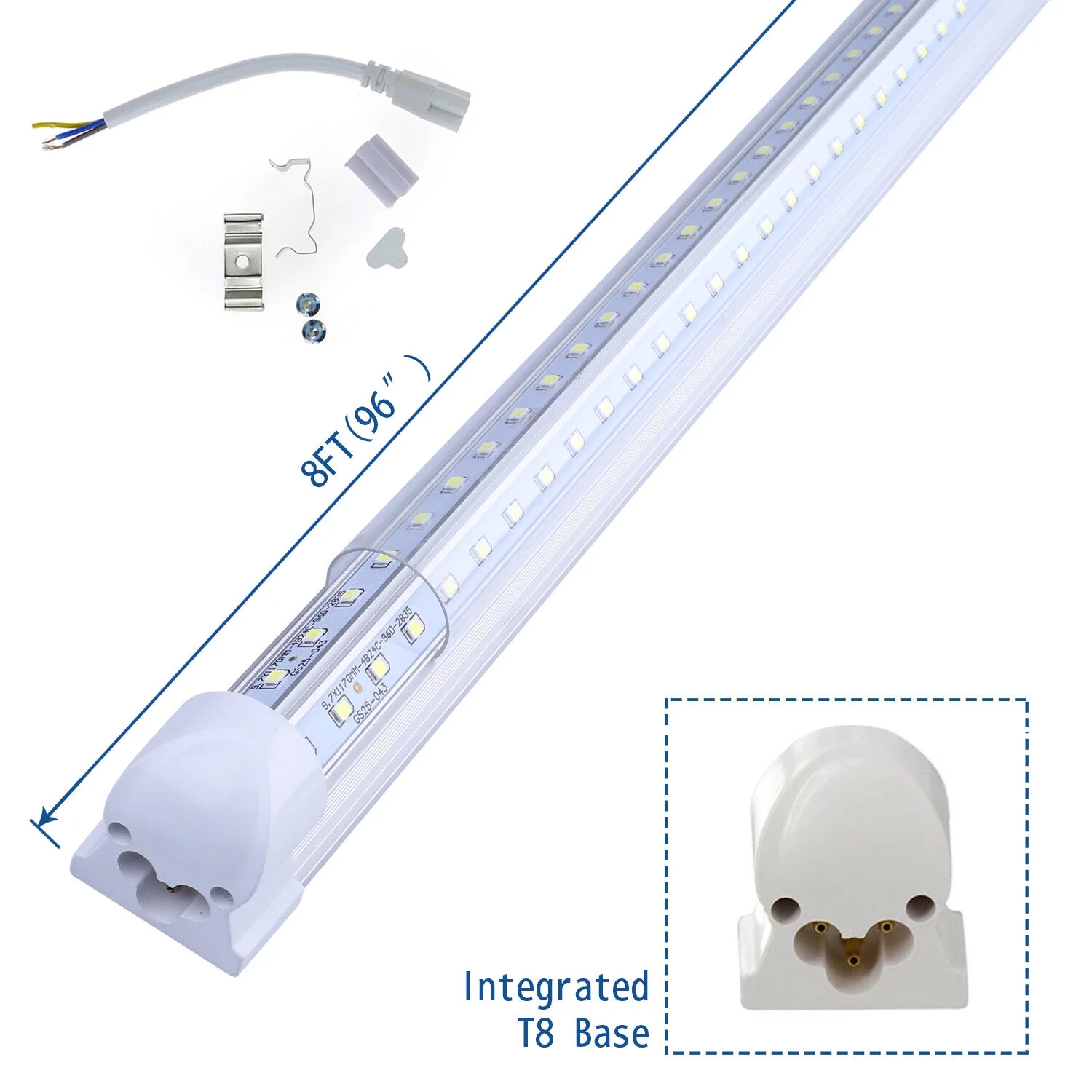 12Pack 8 Foot Led Shop Lights 8FT Led Tube Light 72W T8 Integrated 8' Fixtures