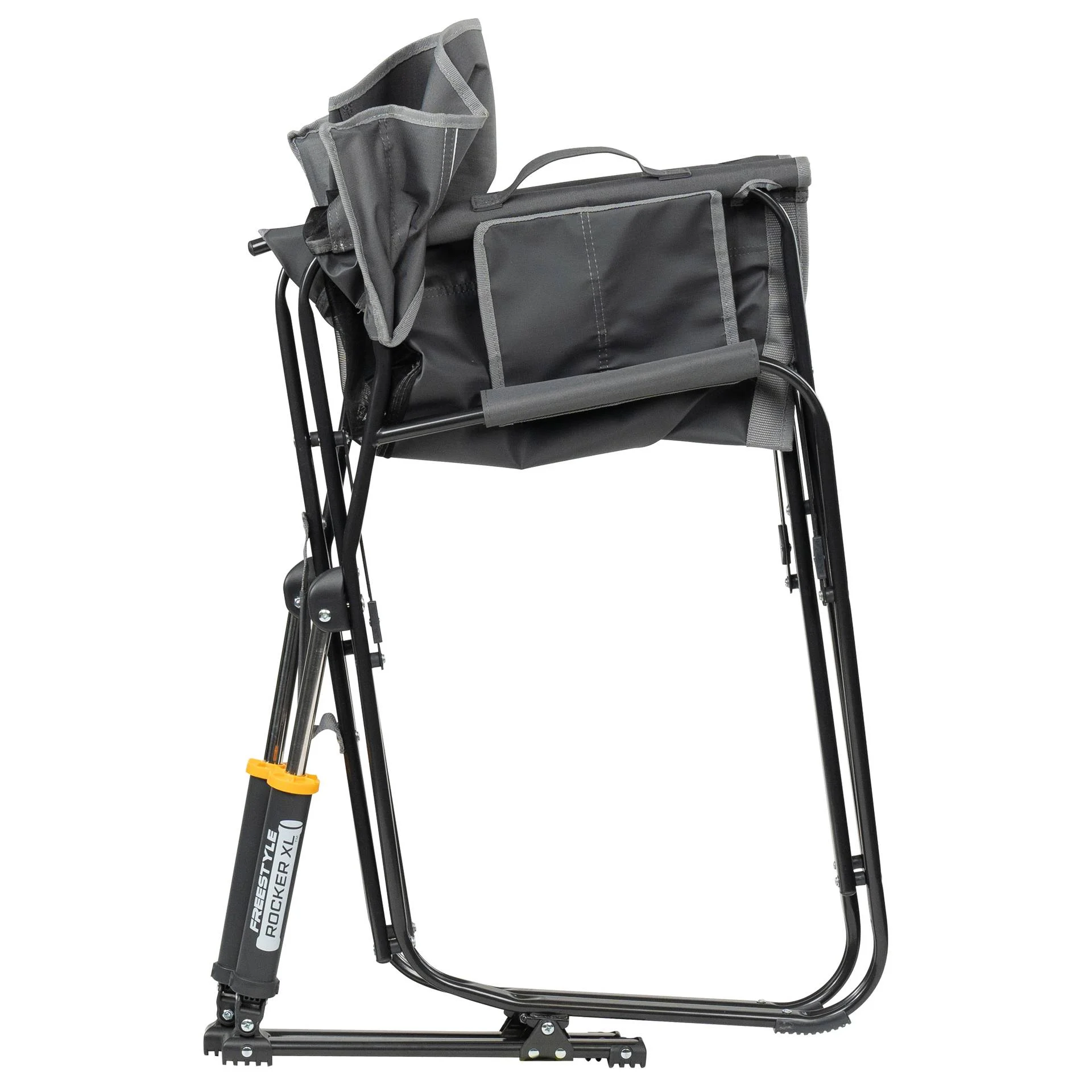 GCI Outdoor Freestyle Rocker XL Oversized Foldable Rocking Camp Chair, Pewter - Image 8