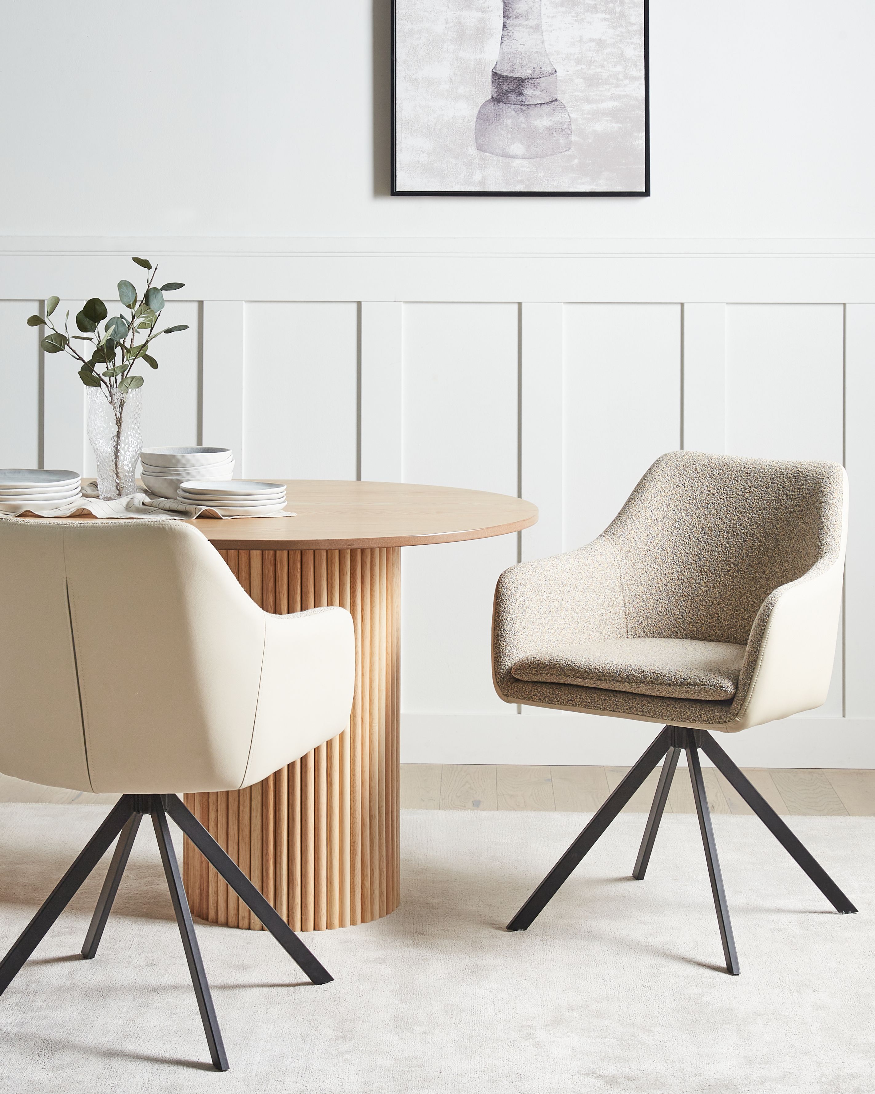 Set of 2 Dining Chairs LITHIA Fabric Taupe