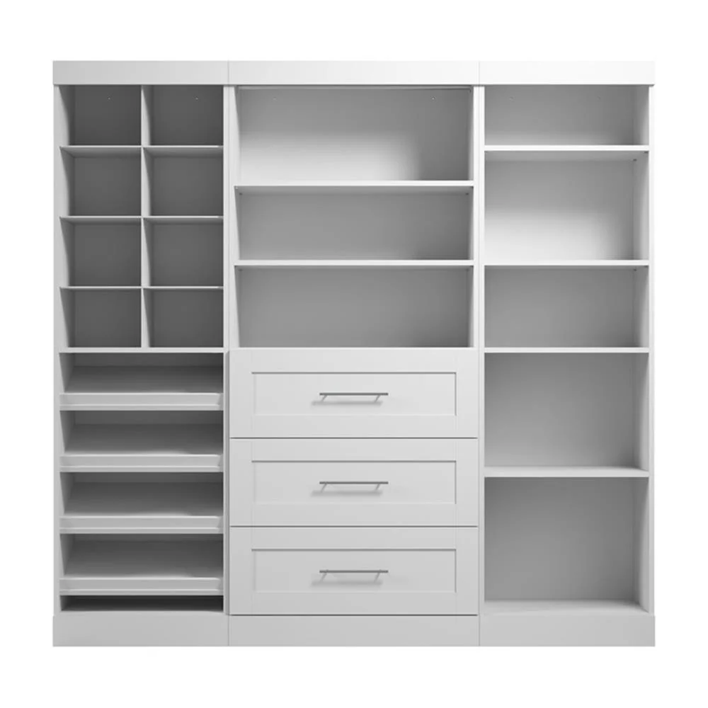 Bestar Pur 86W Closet Organizer System in White - Engineered Wood - Image 13