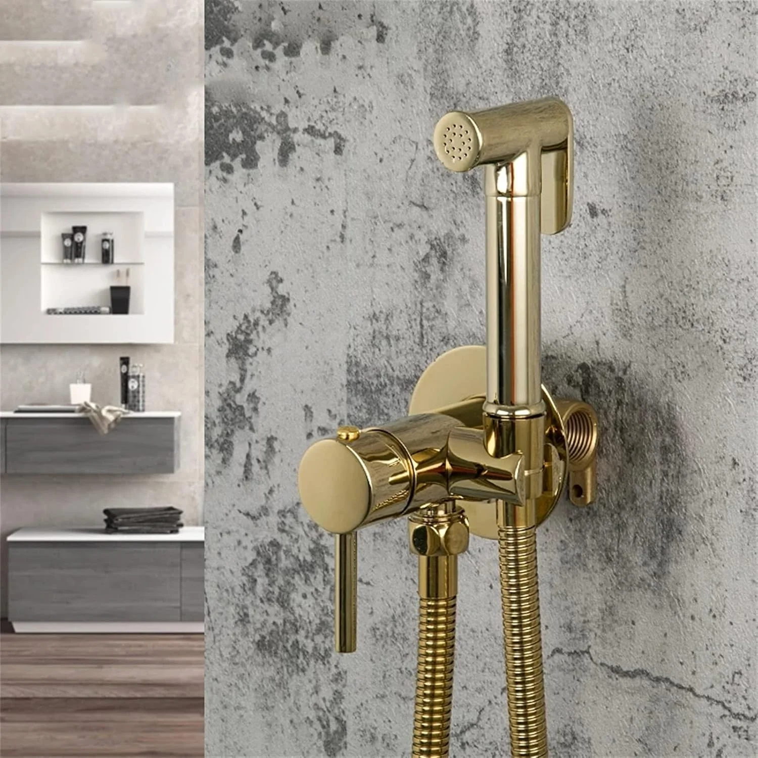 Cloth Diaper Shattaf, Bidet Faucets Brass Bathroom Ass Shower Sprayer, Toilet Bidet Mixer Bidet Hygienic Shower, Hot and Cold Anal Cleaner Faucet