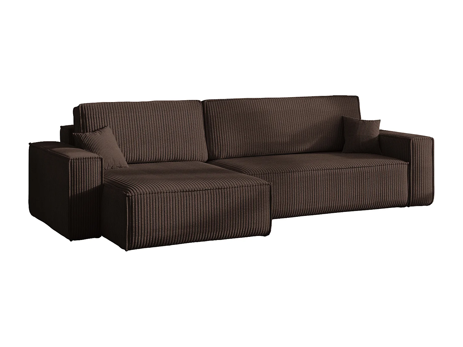 Canapé d'angle Karl XL tissu Poso 06 chocolat