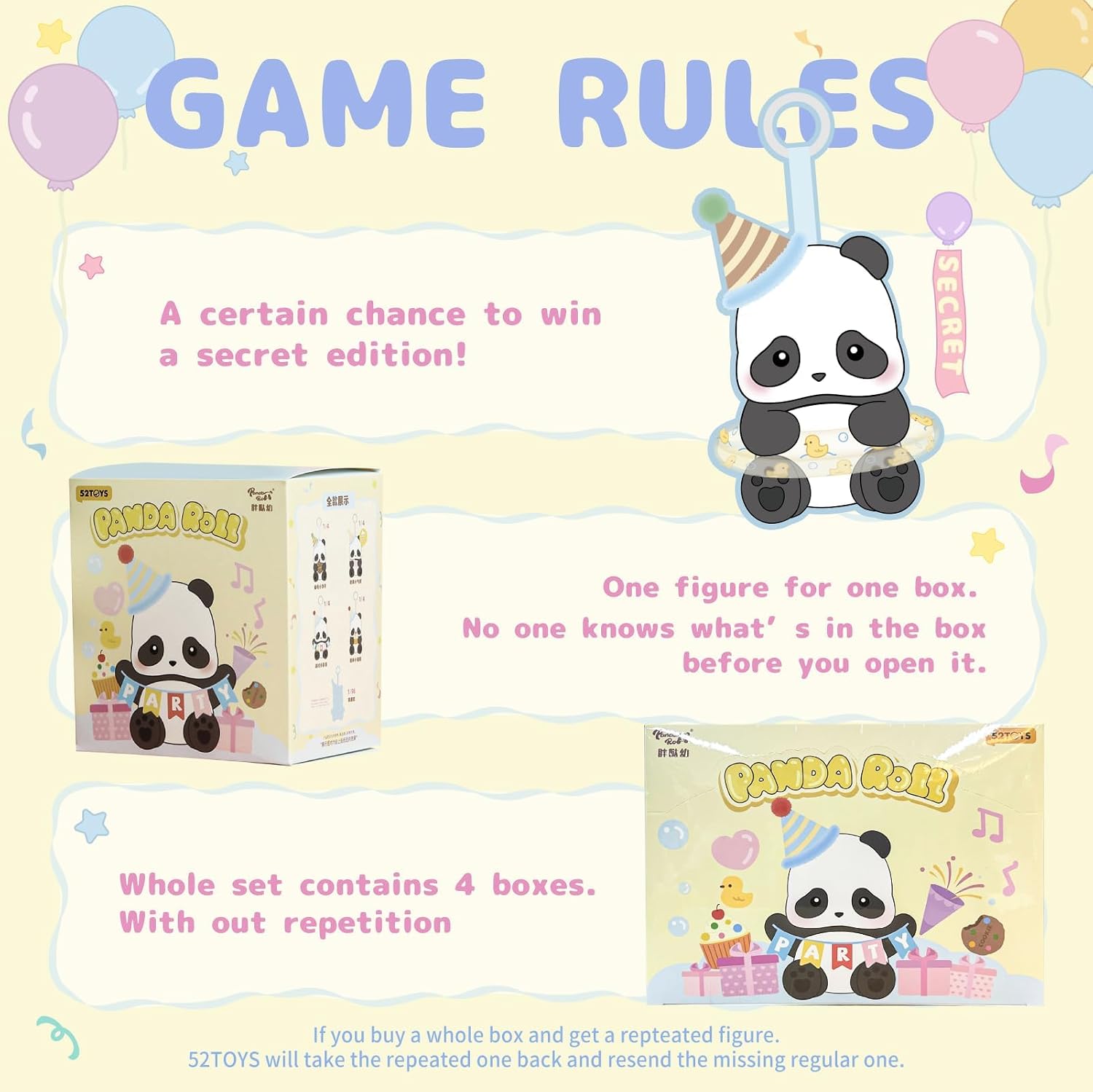 52TOYS Panda Roll Party Series Blind Box Plush Toys