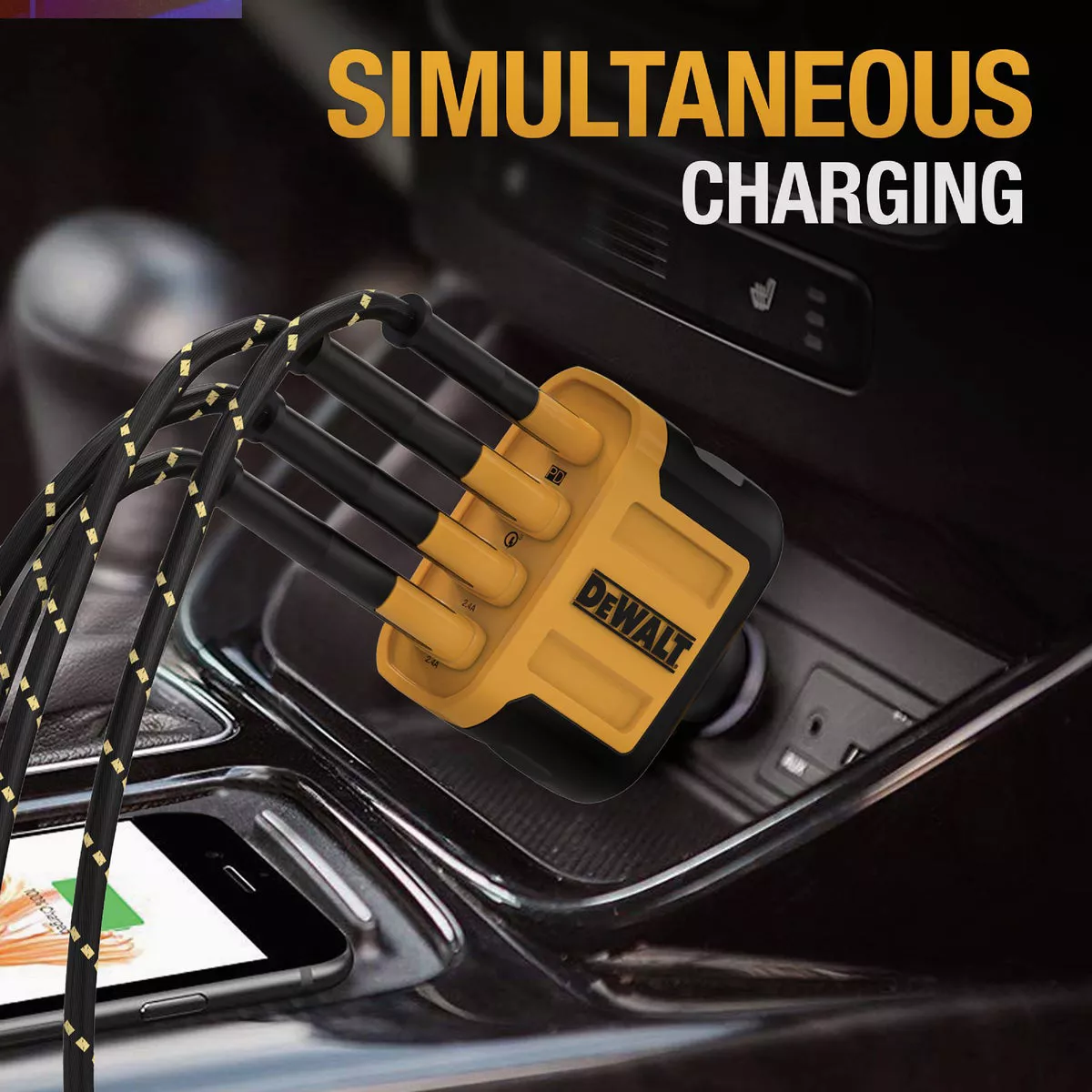 DEWALT 62W 4-Port Mobile USB PD Charger