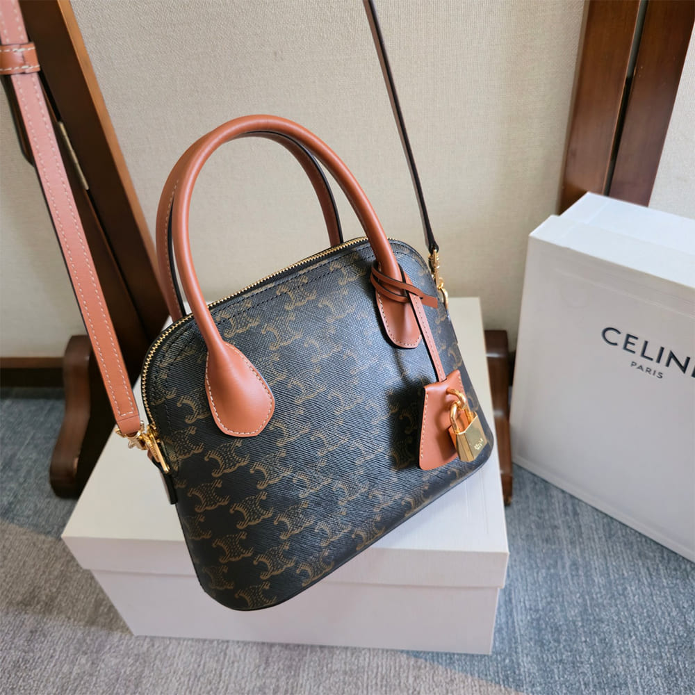 Celine TEEN HONORINE BAG IN Triomphe Canvas and Calfskin1:1High-quality replica