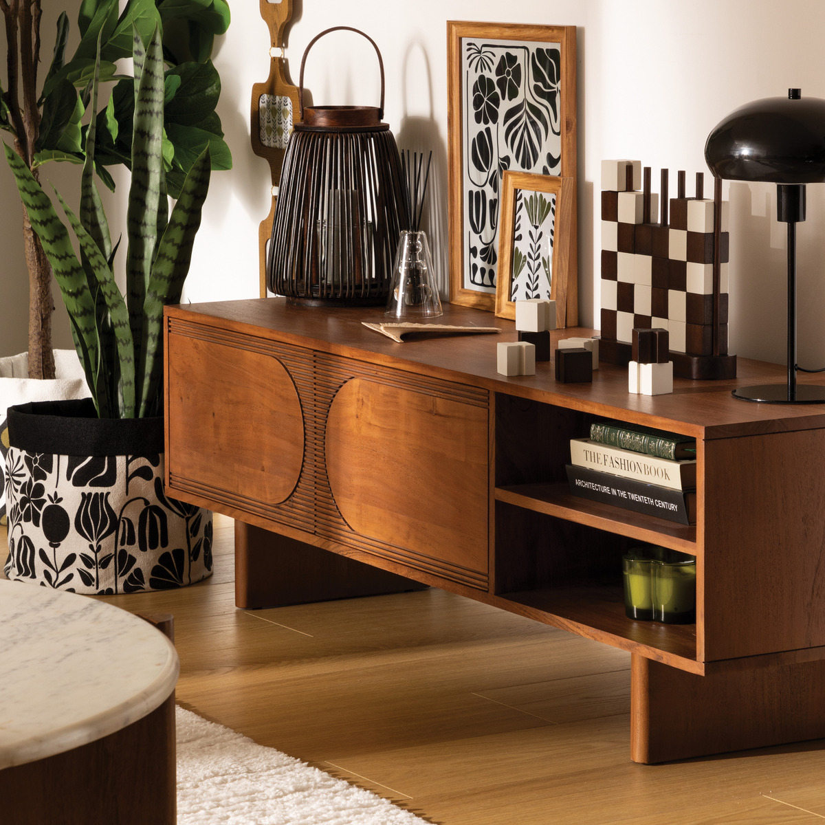 2-door TV unit "Nanda" Brown, 147x45.5x40 cm