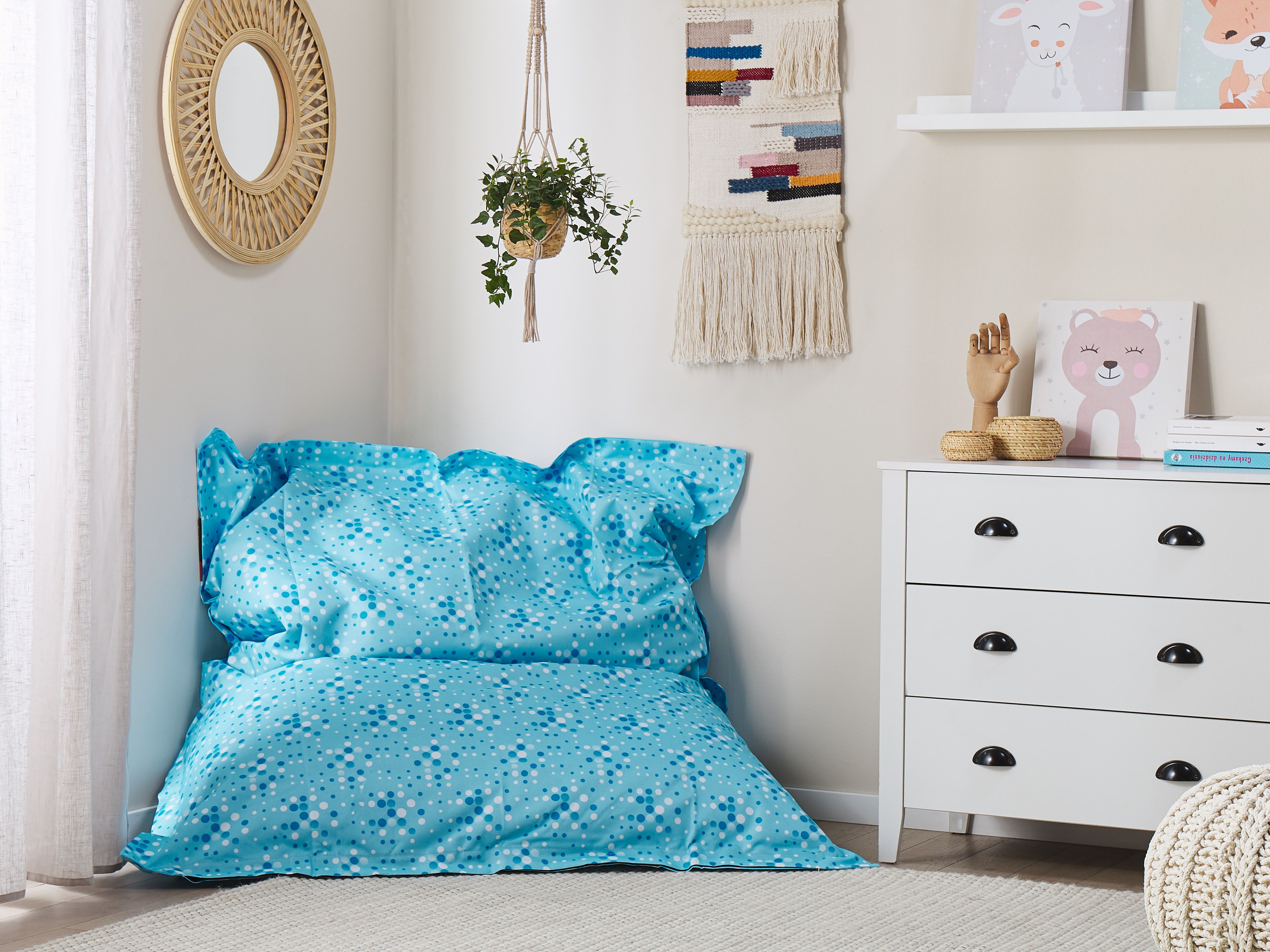 Bean Bag 300 L FUZZY 140 cm 180 cm Light Blue