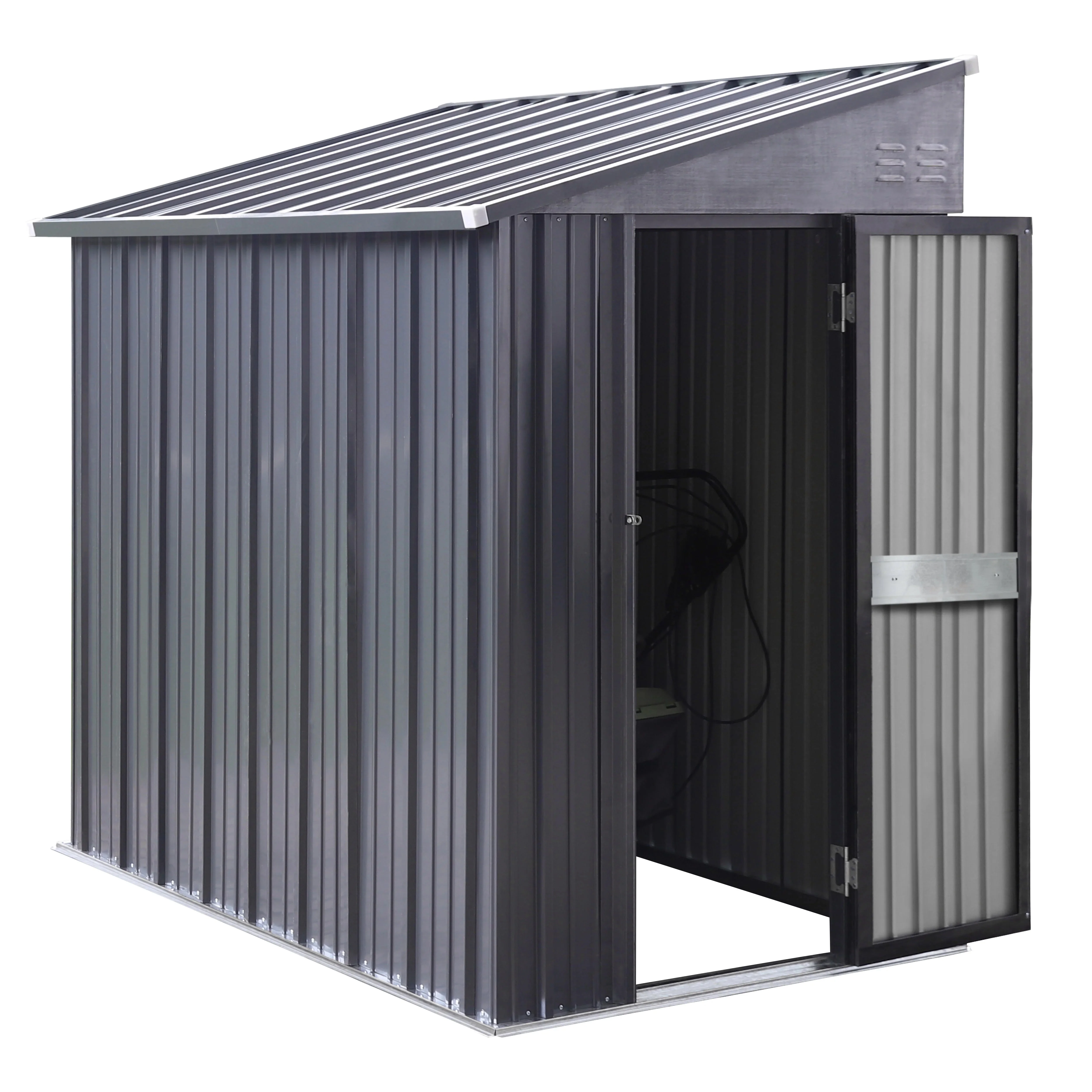 VEIKOUS Outdoor Lean-To Storage Shed 8' x 4', Grey - Image 12 VEIKOUS Outdoor Lean-To Storage Shed 8' x 4', Grey - Image 12