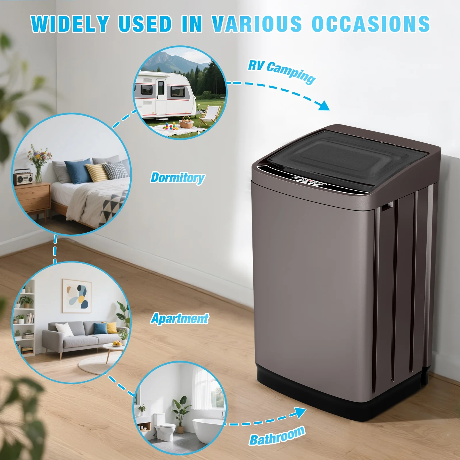 TABU Washer and Dryer Set, 17.6LBS Full Automatic Washing Machine & 8.8LBS Portable Dryer (Gray&White) - Image 10