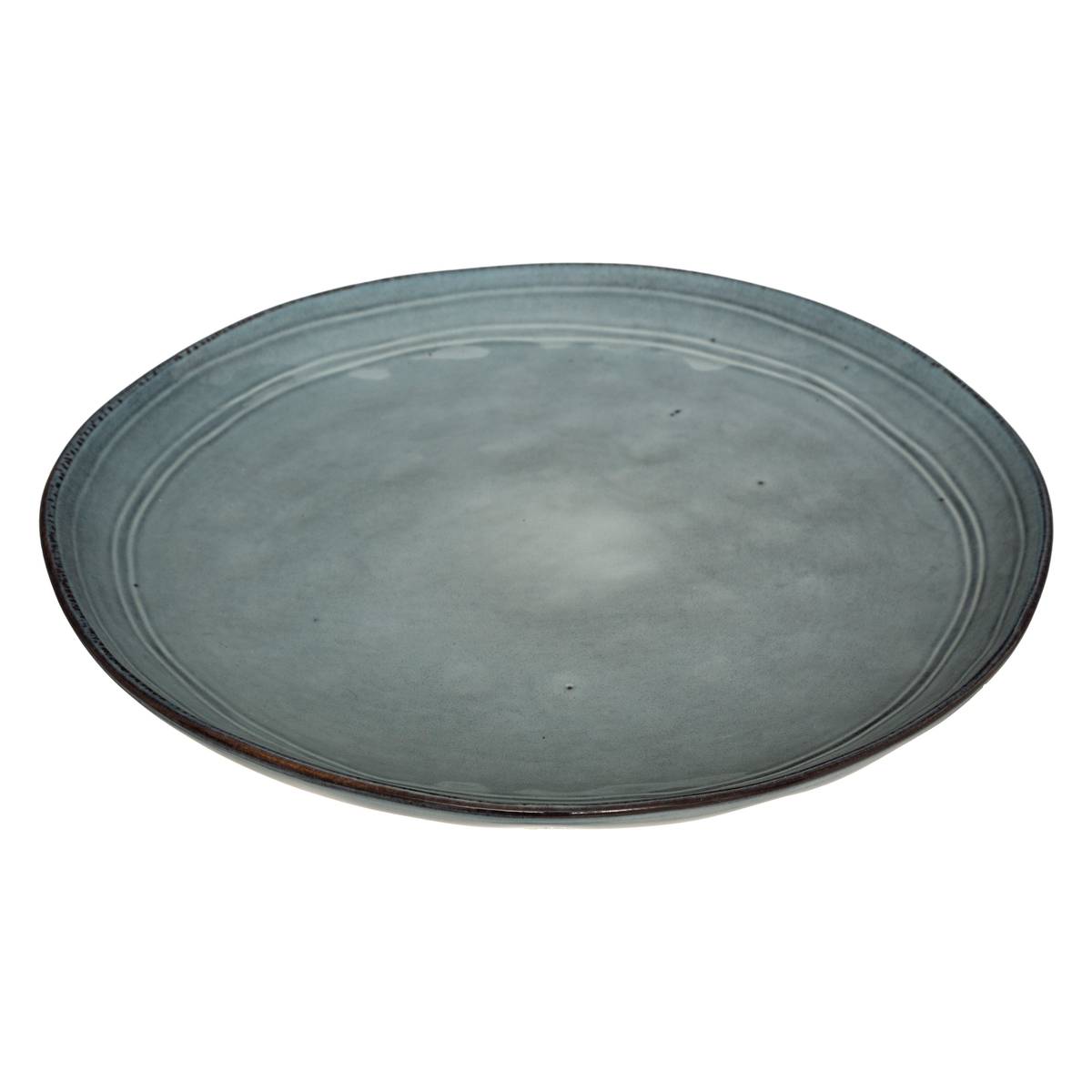 Set of 6 dinner plates "Flower" D.26.5 cm, Blue