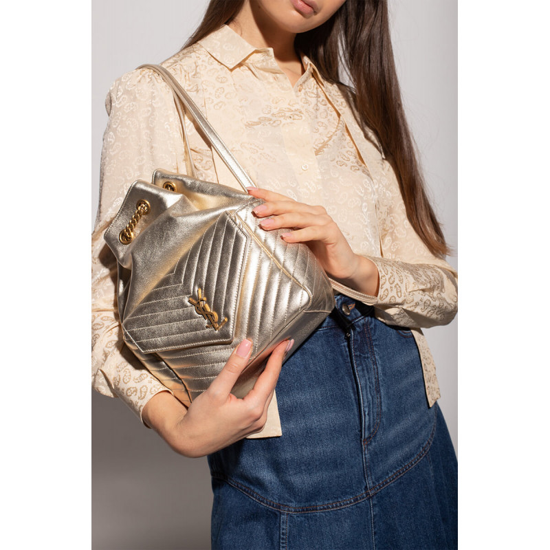Replica Ysl Saint Laurent Joe Backpack 672609 In Champagne Gold Lambskin