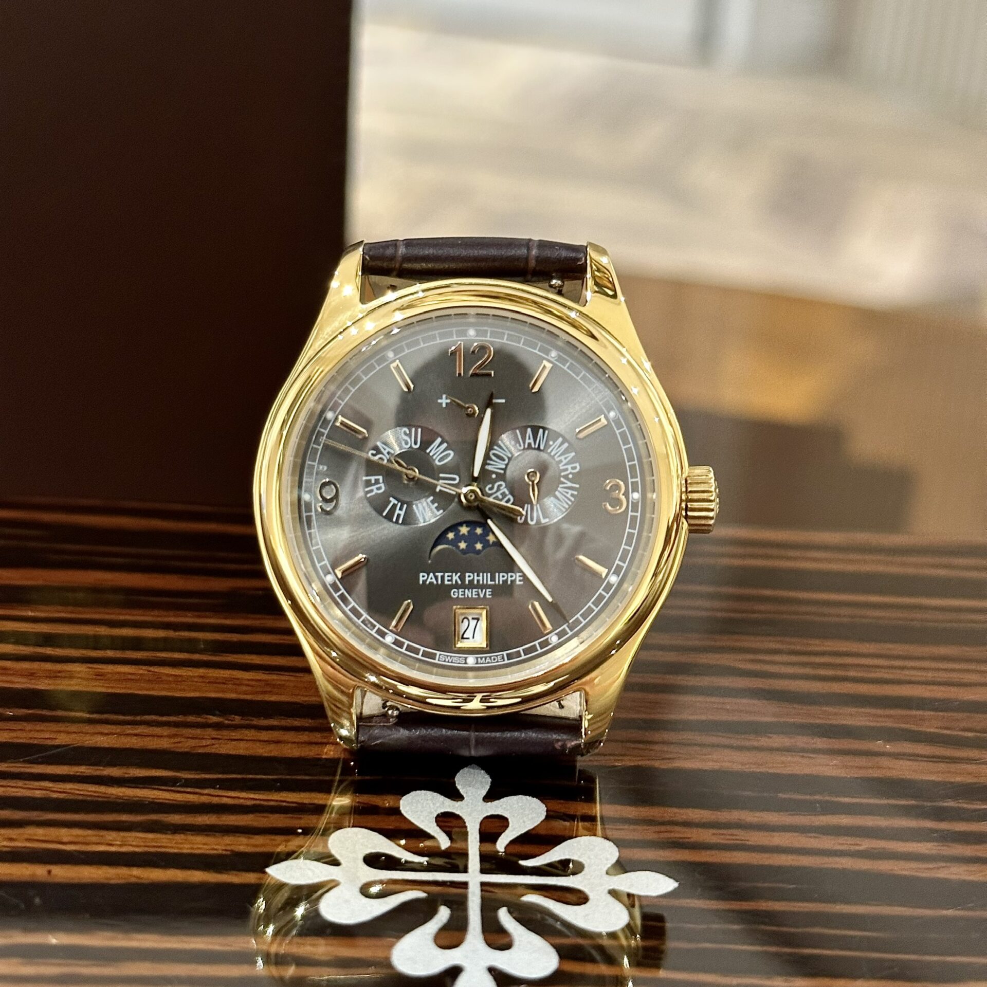 Patek Philippe Replica Watch Complications 5146 Gold Plated leather Strap 40mm - Top club