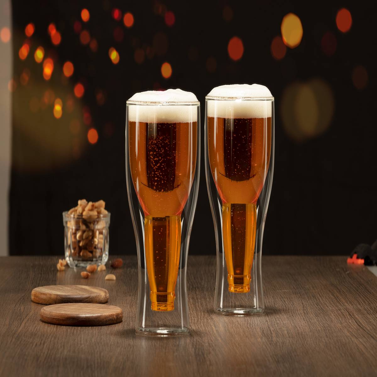 Set of 2 beer glasses "Bier" 350 ml, Transparent